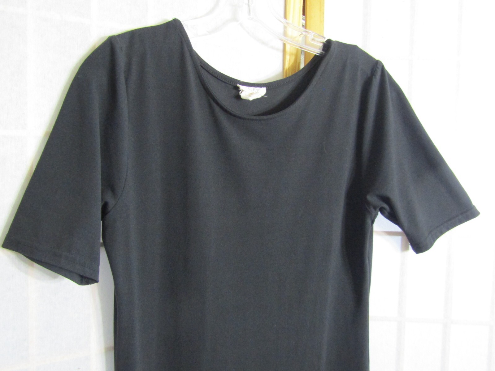 Yelete Polyester/Spandex Black Fitted Round Neck Dress Women’s Size L