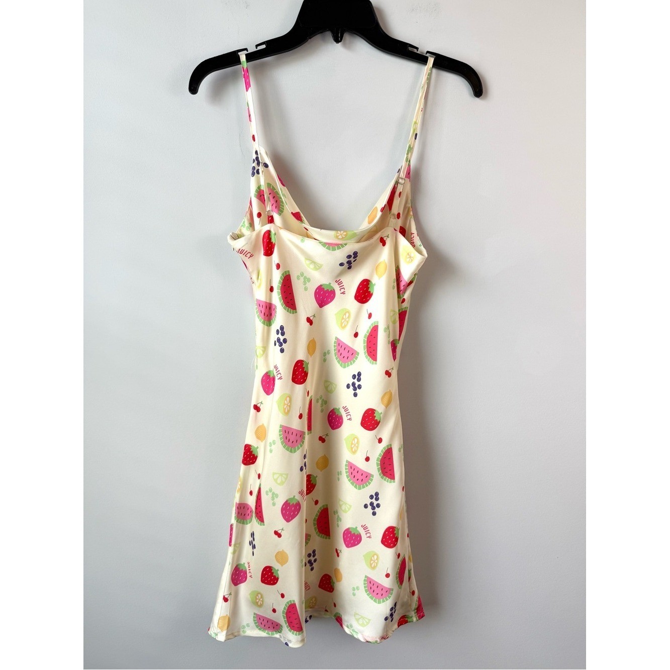Peppermayo Panama Fruit Print Cown Neck Satin Mini Dress Tutti Fruitti US 2