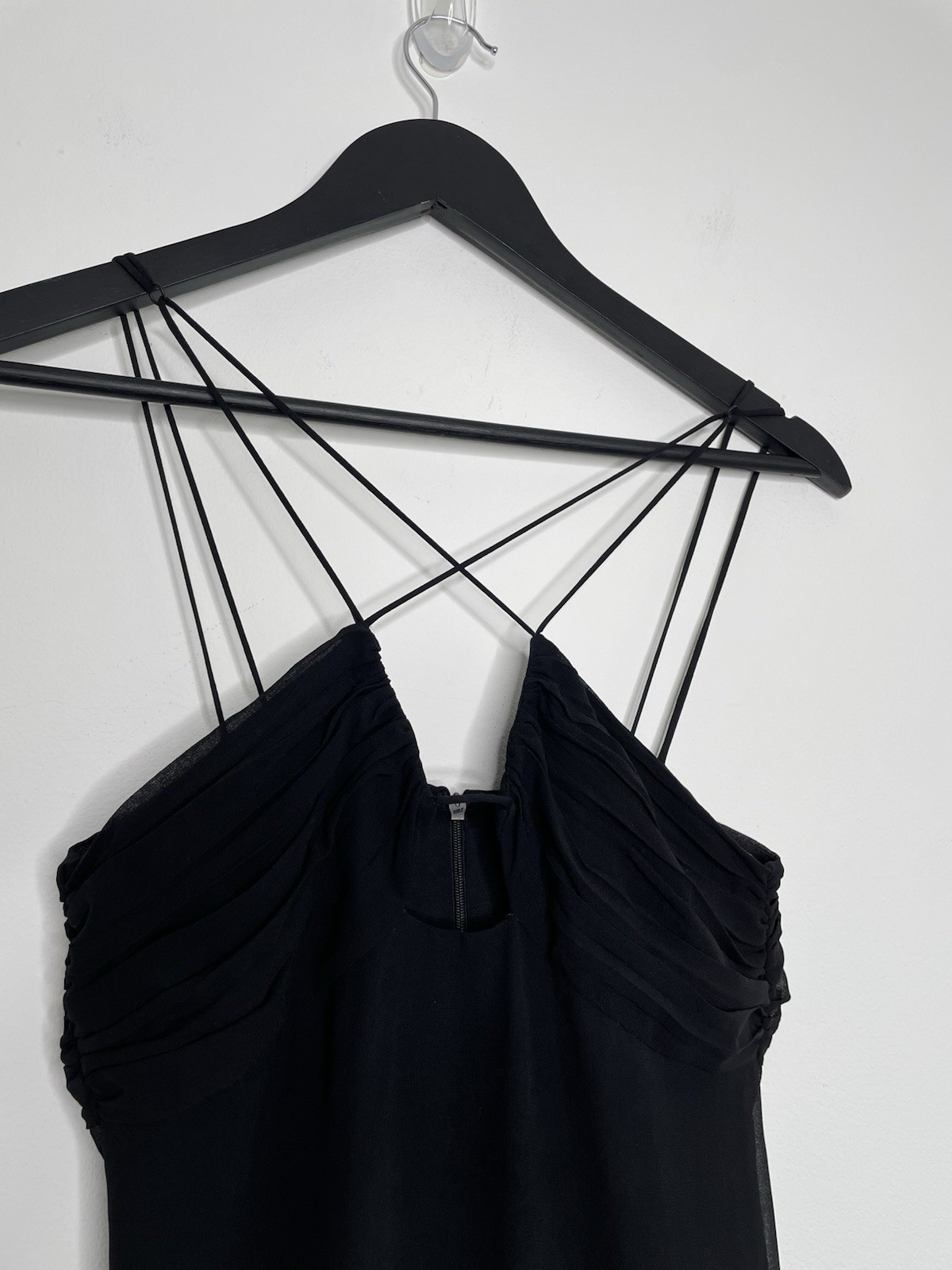 NWT Zara Black Dress Cross Strap Midi Evening Cocktail Party Holiday XS