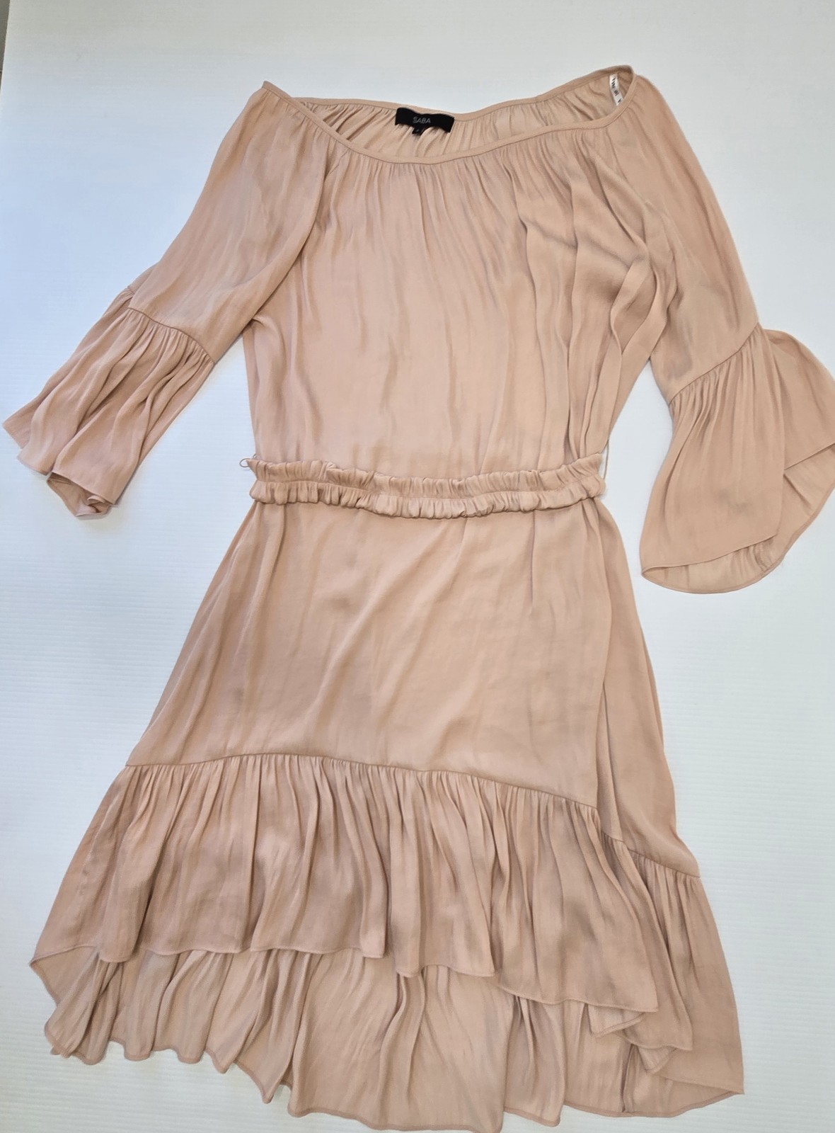 SABA Size 8 Lillian Blush Pink Belt Wedding Party Work Cocktail Dress