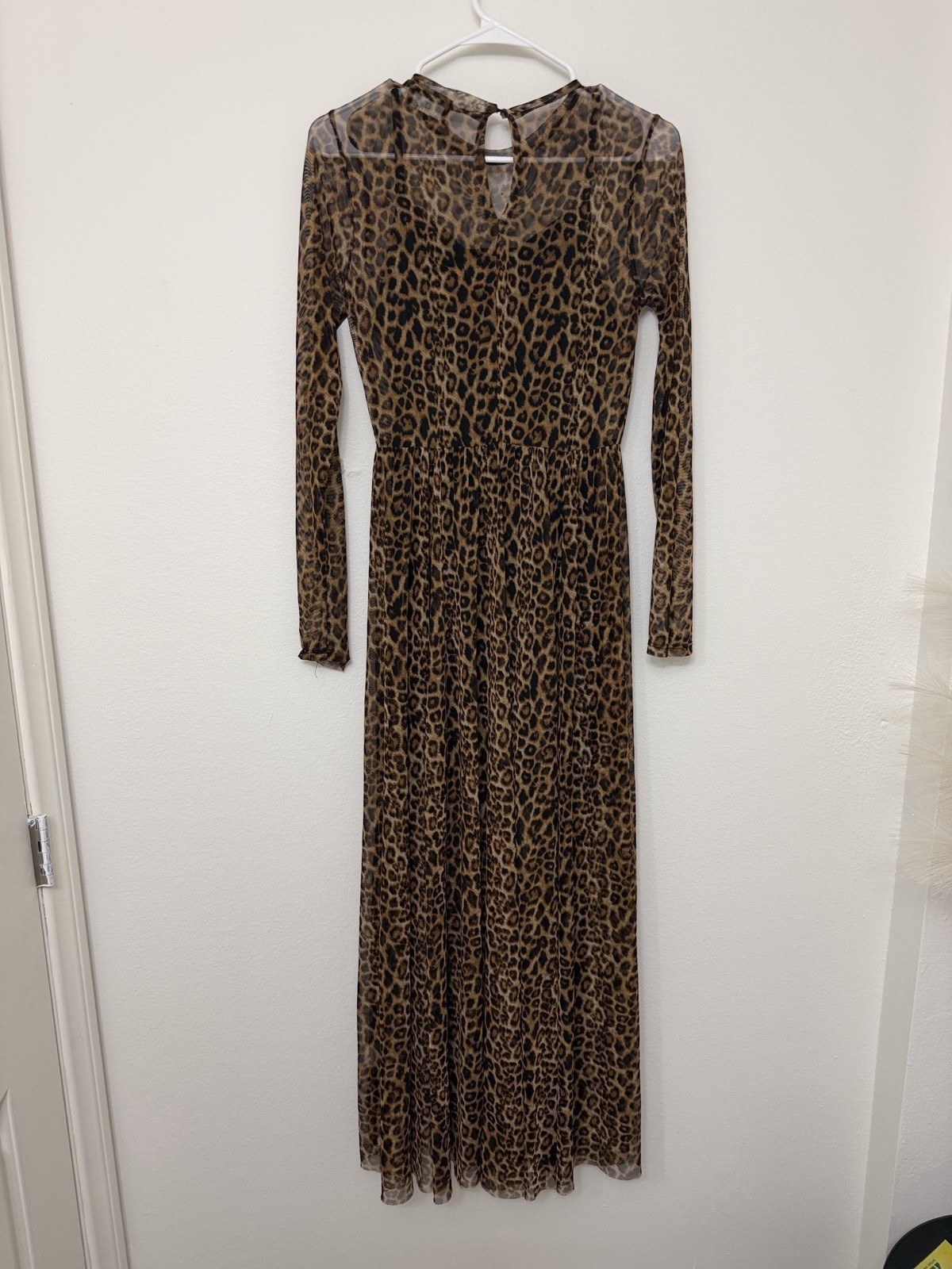 Dressed in Lala More You Mesh Maxi Dress in Macro Leopard Small