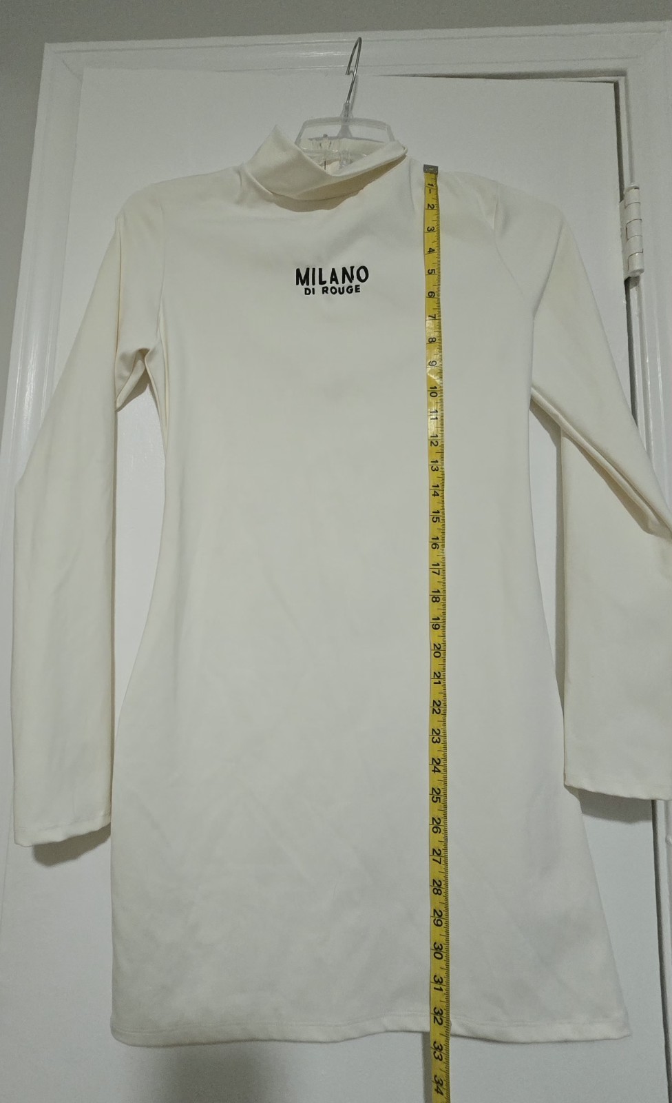 Milano Di Rouge White Solid Mock Neck Long Sleeve Bodycon Knit Dress XL