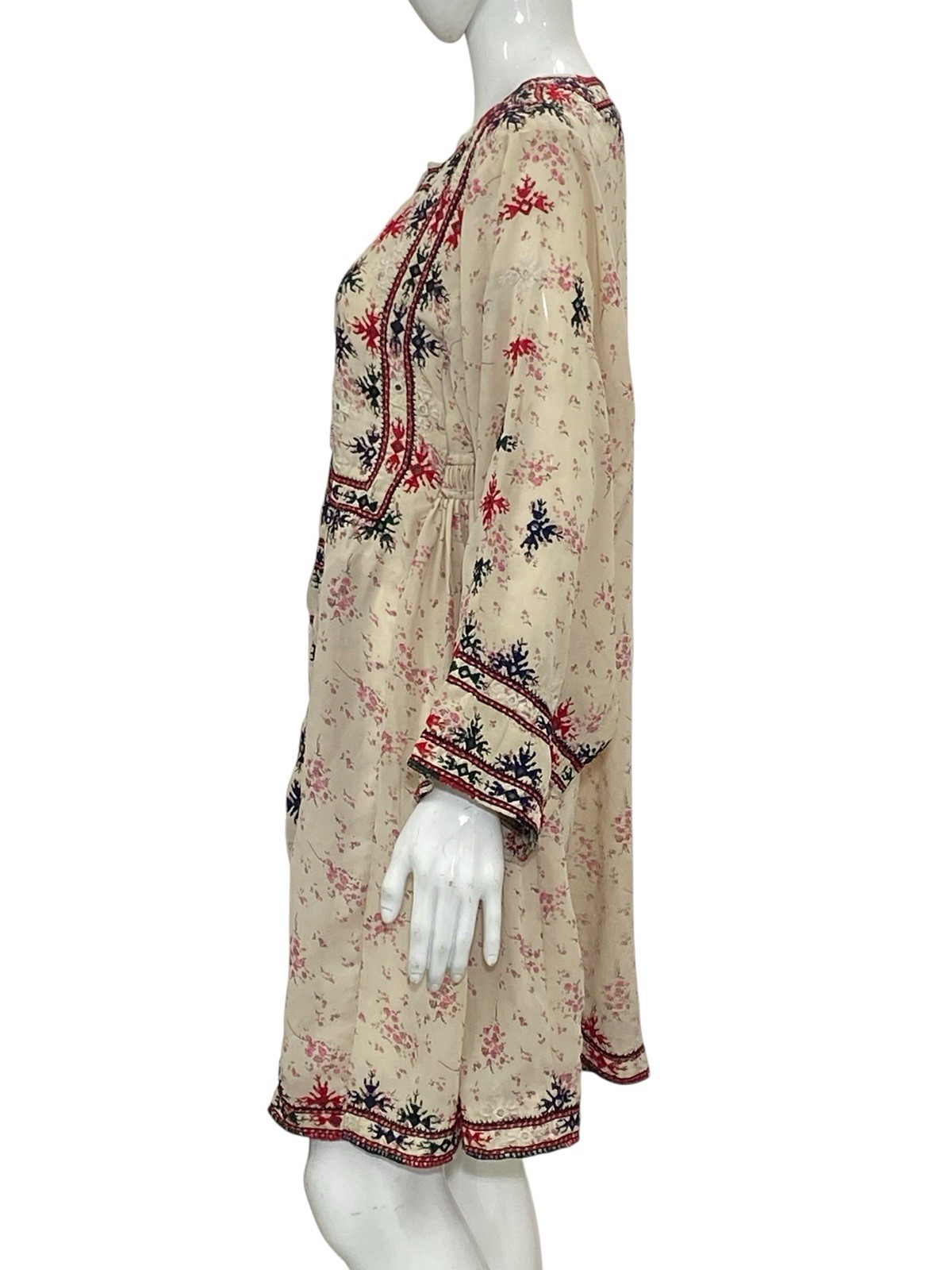 Isabel Marant Etoile Inesia Embroidered Kaftan Style Women Mini Short Dress S 36
