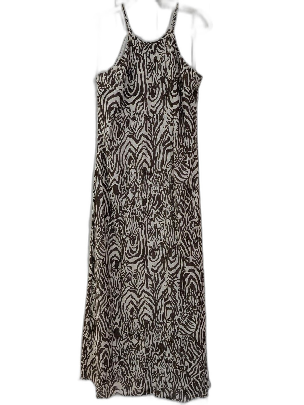 Lilly Pulitzer Angel Brown and White Zebra-Print Maxi Dress M