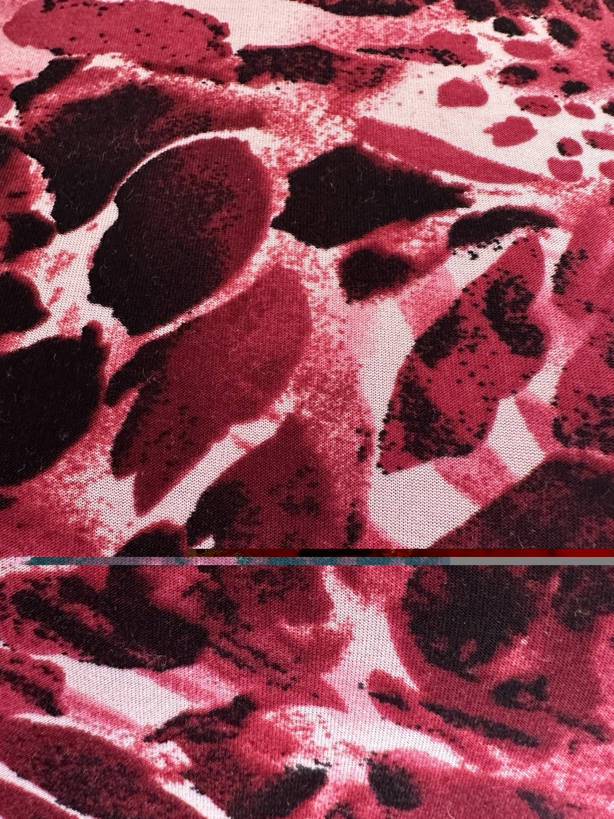 Open Back Burgundy Argentinian Tango Dress Midi Sheath Abstract Print Size M