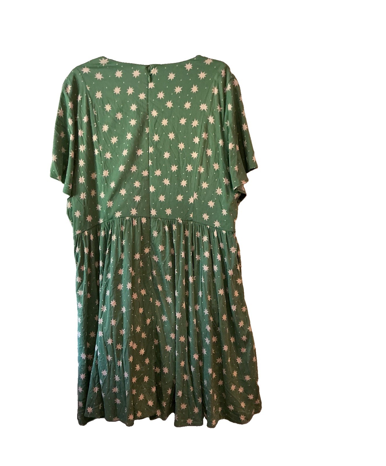 NWT Torrid RetroChic Plus 18 Size Green Star Print Fit & Flare Midi Dress