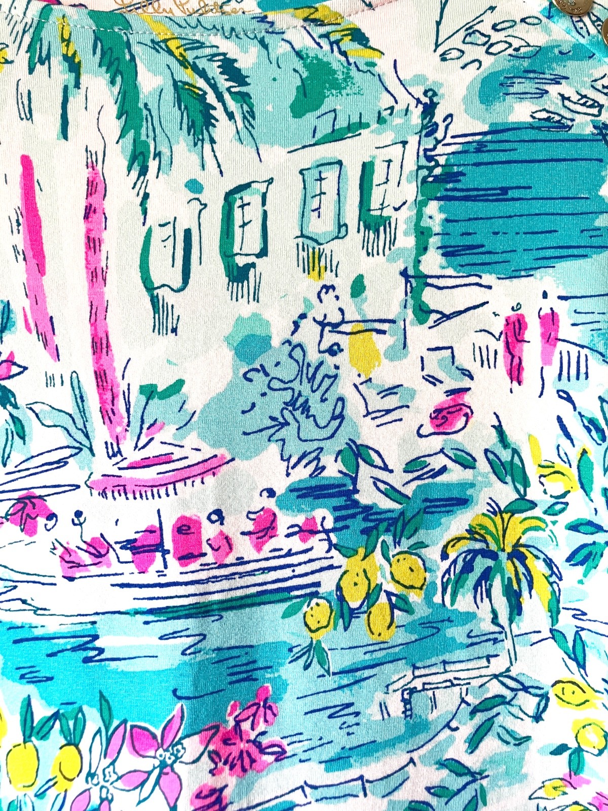 Lilly Pulitzer Sophie Pearson Shift Dress UPF 50 Postcards From Positano–XS NWOT