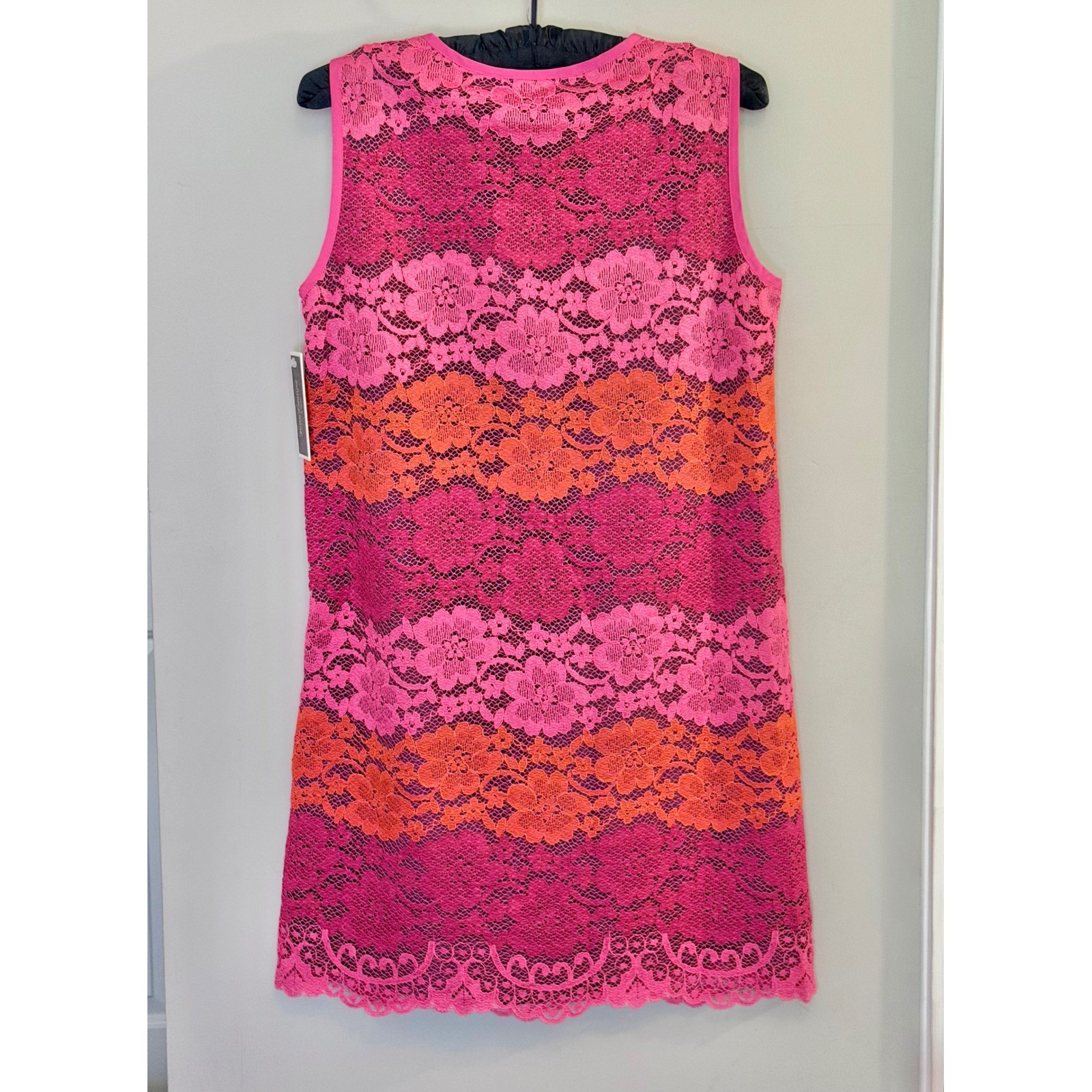 NWT Juicy Couture Black Label Sangria Trio Rio Lace Dress Pink Orange Size 0