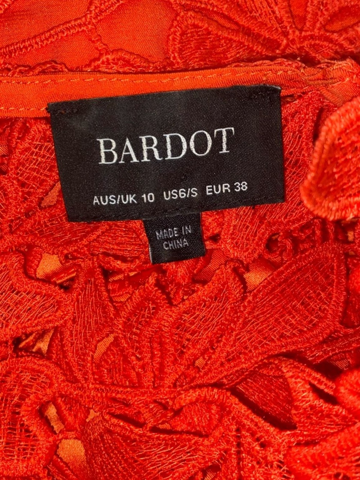 BARDOT Lace Fit & Flare Mindi Dress in Grenadine