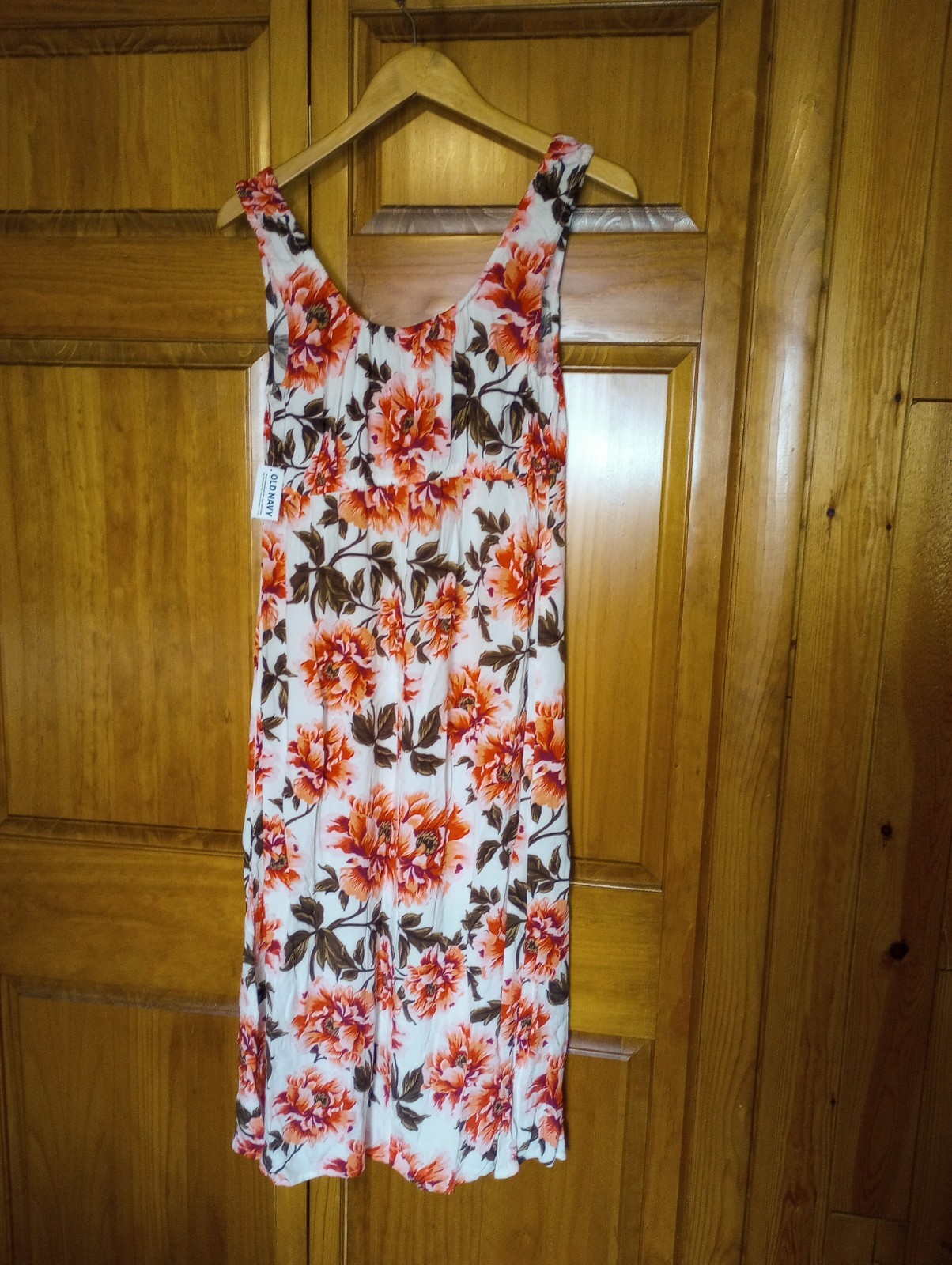 NWT Old Navy Small Sleeveless Scoop Neck Floral Milkmaid Maxi Dress Rayon New