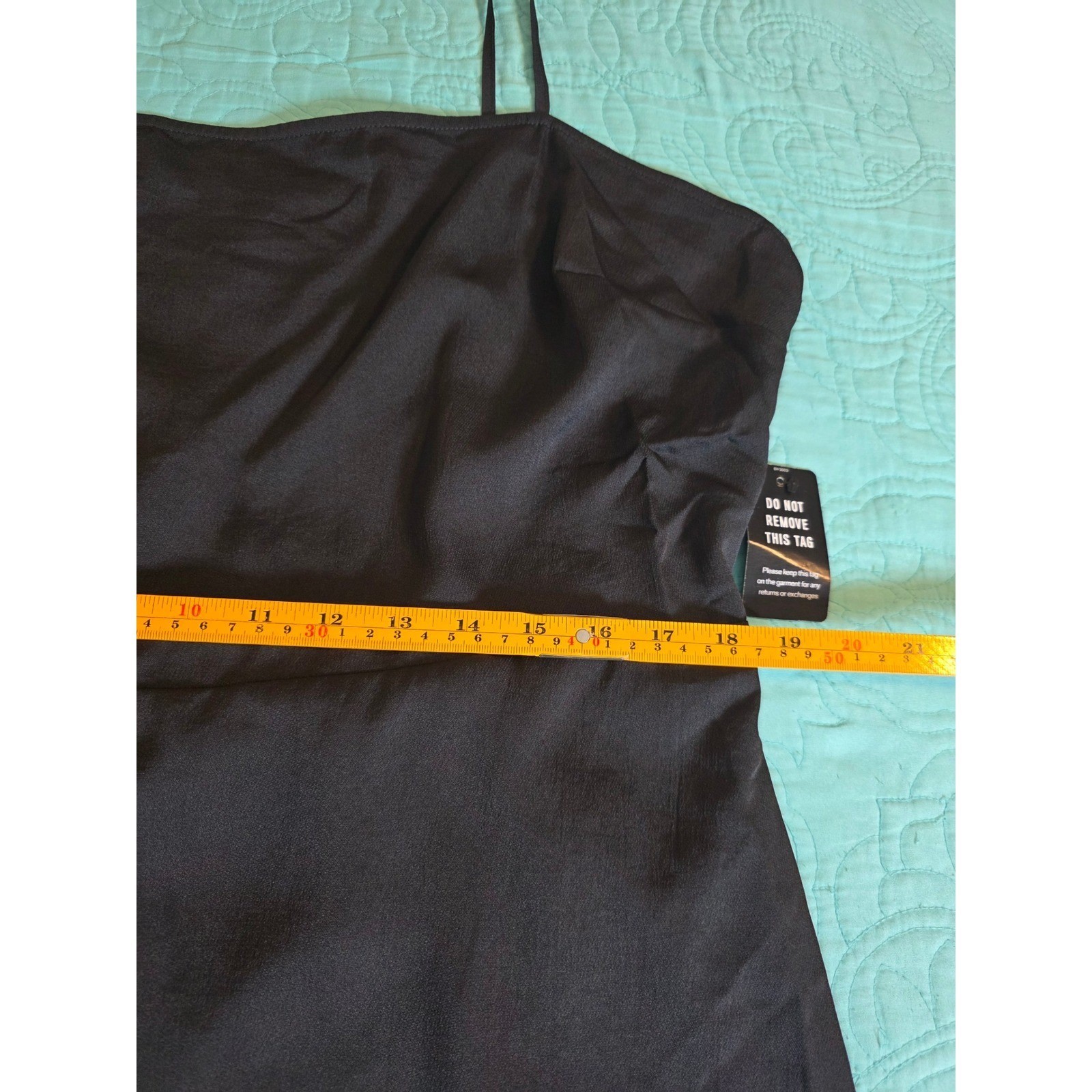 Express Black Ruffle Hem Tie Strap Mini Dress XL Smocked Back 90240