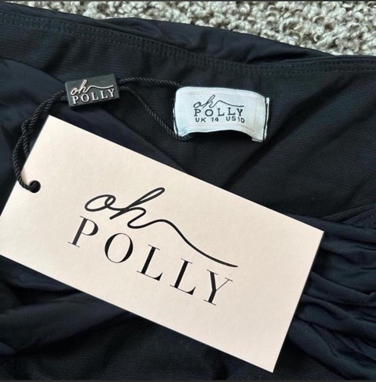 Oh Polly Women’s Black Midi Dress Size 10