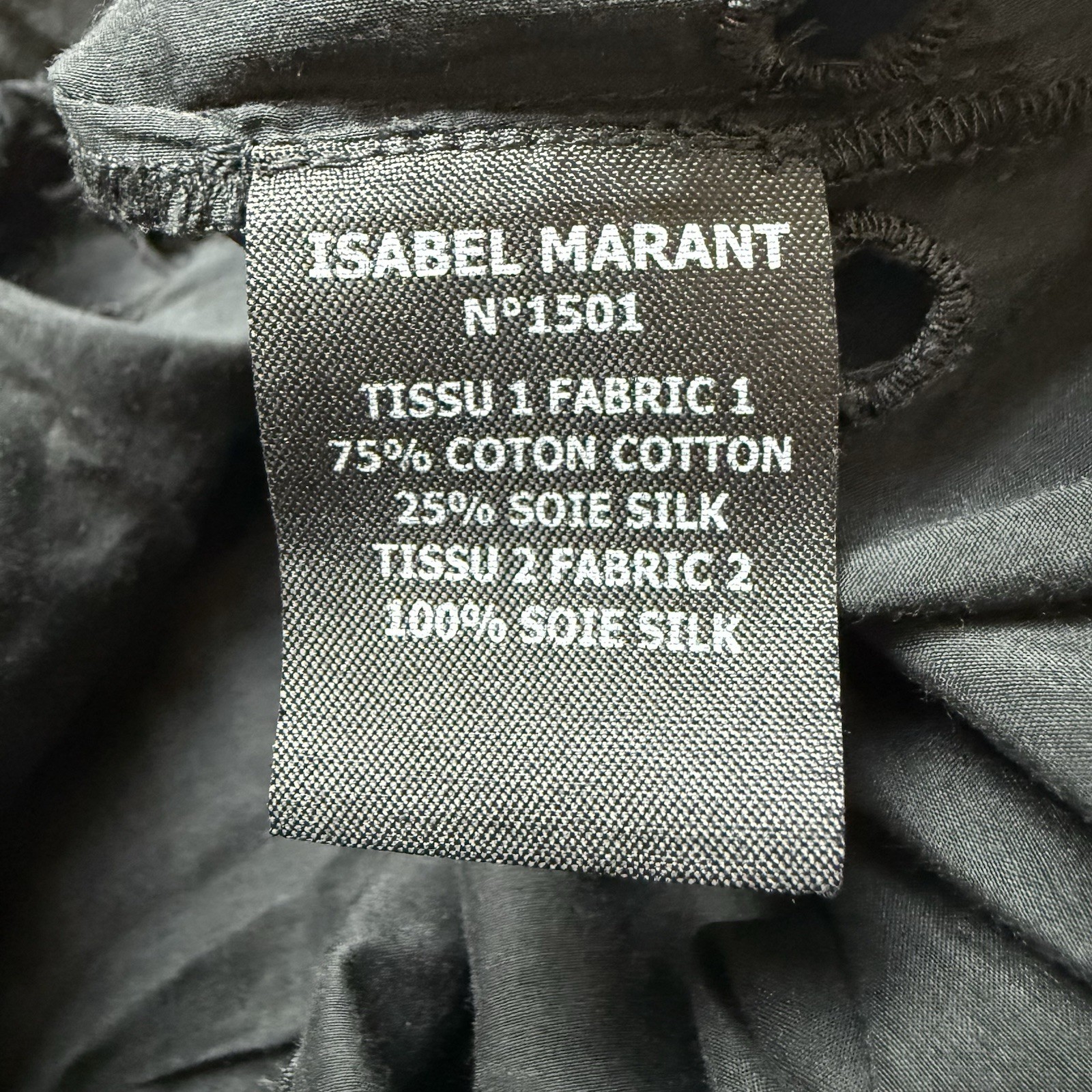 Isabel Marant N°1501 Black Cotton Silk Eyelet Boho Mini Dress Tunic FR 38 US 6