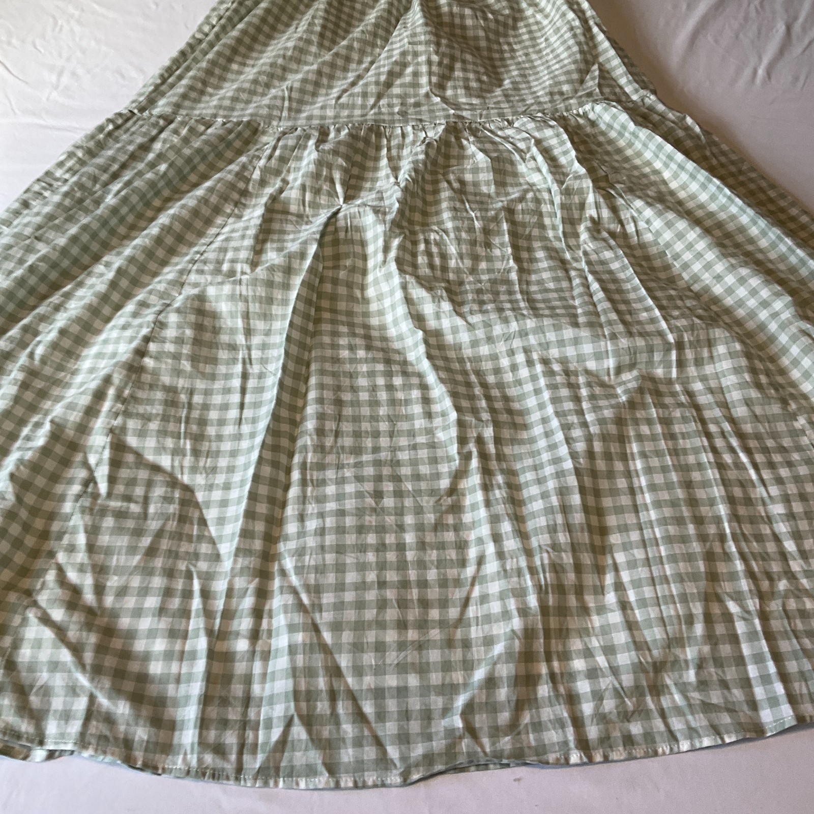 Altard State Maxi Dress Womens Size S Green White Spaghetti Straps Lined Stretch