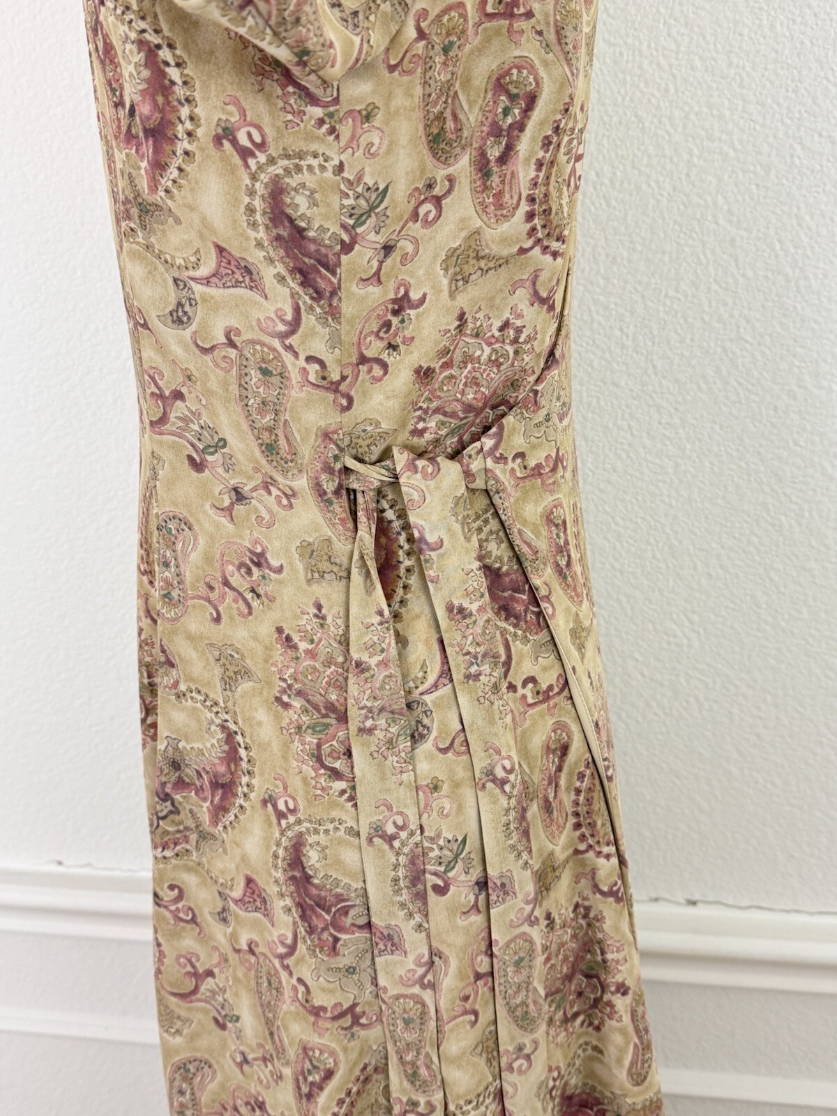 VTG Liz Claiborne Collection Wrap Dress Long Midi Floral Paisley Size 8 Romantic
