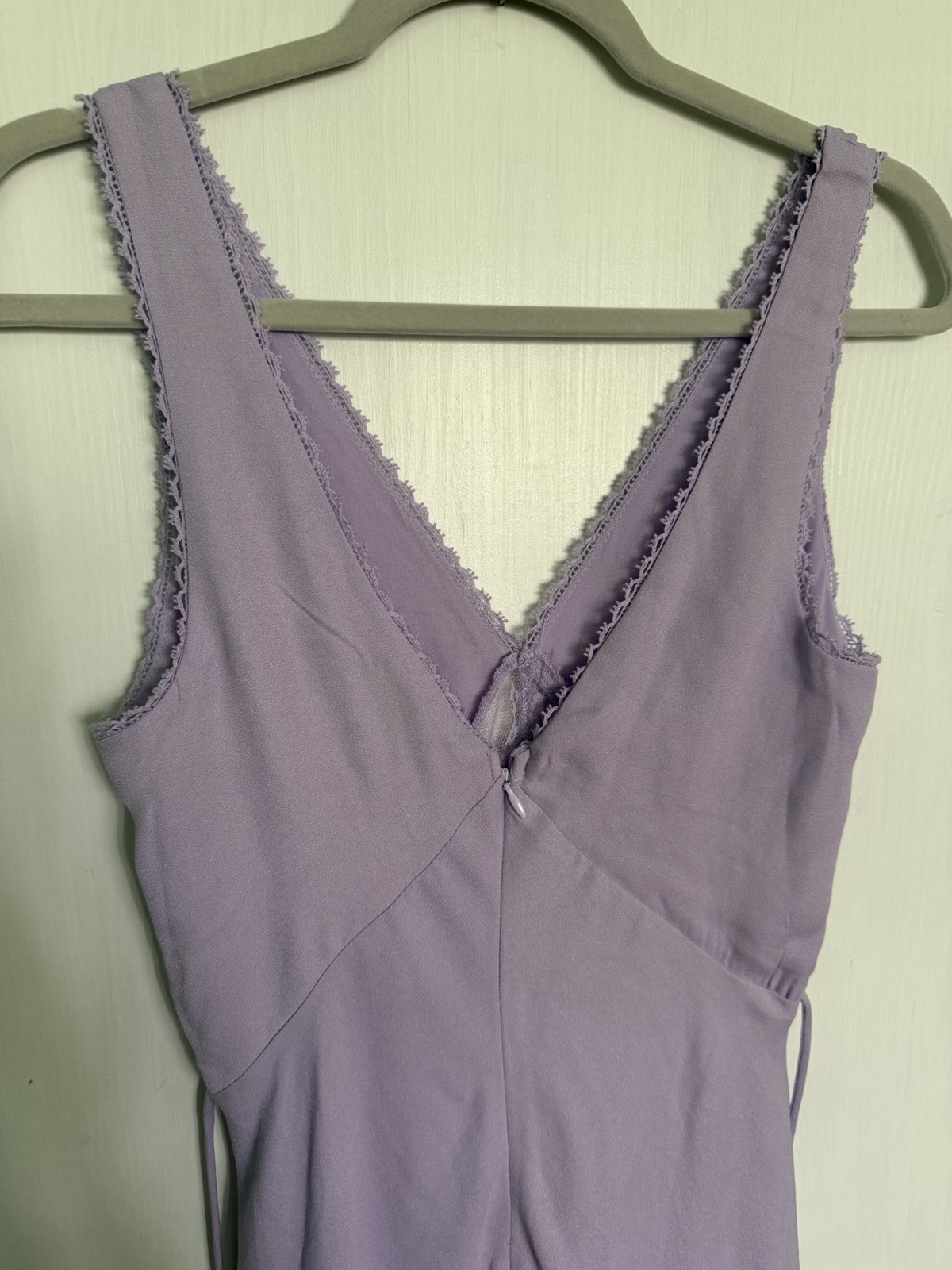 Wild Fable Women’s Lavender Solid Lace Trim Slip Midi Dress V-Neck Strappy XXS