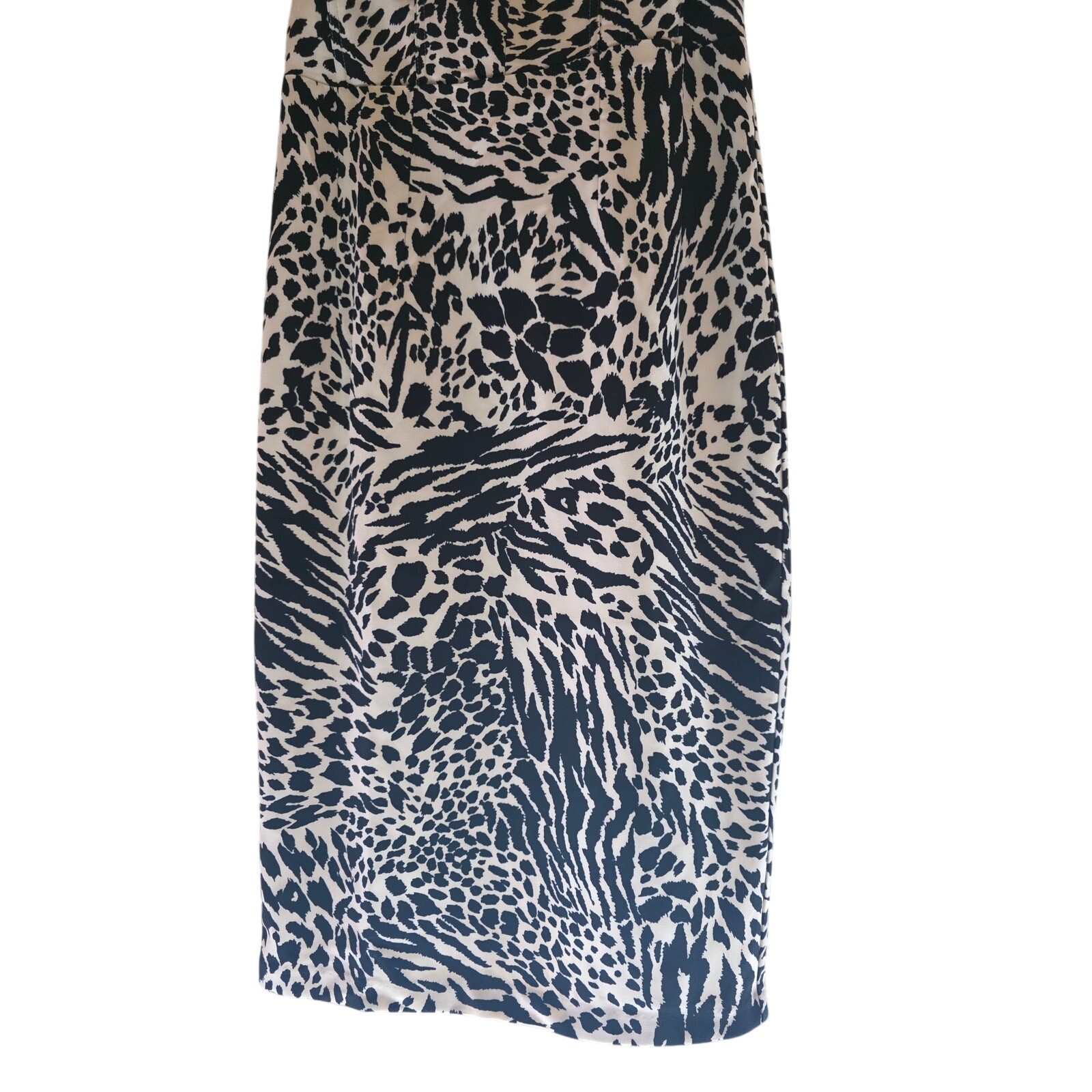 Sergio Hudson Target Midi Dress S Womens Black White Back Zip V Neck