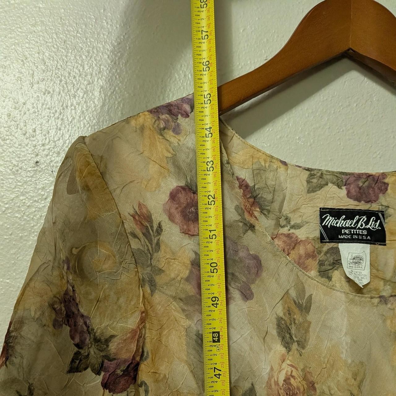 90s Michael B. Ltd. Impressionist Floral Chiffon Maxi Dress Size Petite S/M