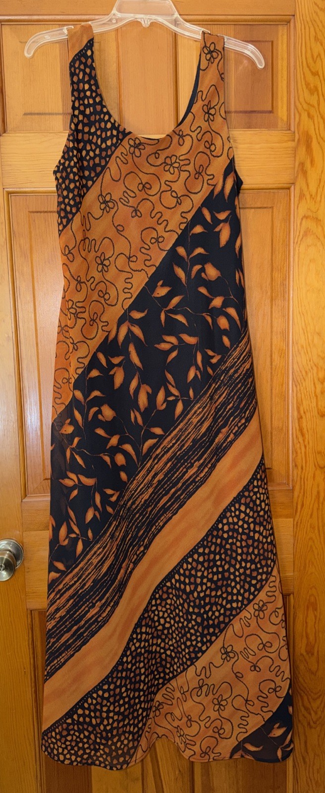 Party Dress Black And Rust, Sheer W/attd Slip Size 12