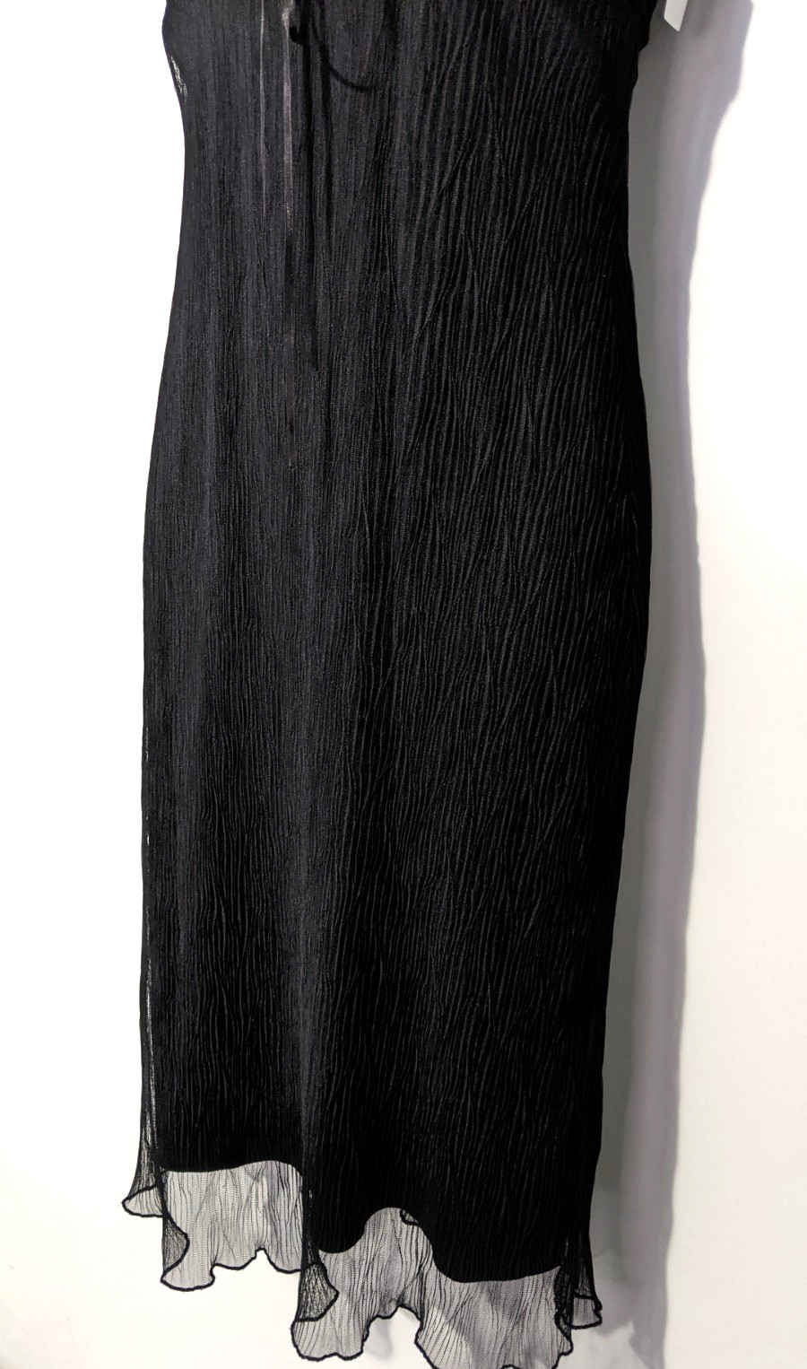 CONNECTED APPAREL Women’s Sheer Black Dress Sz 4 100% Polyester Solid Liner EUC