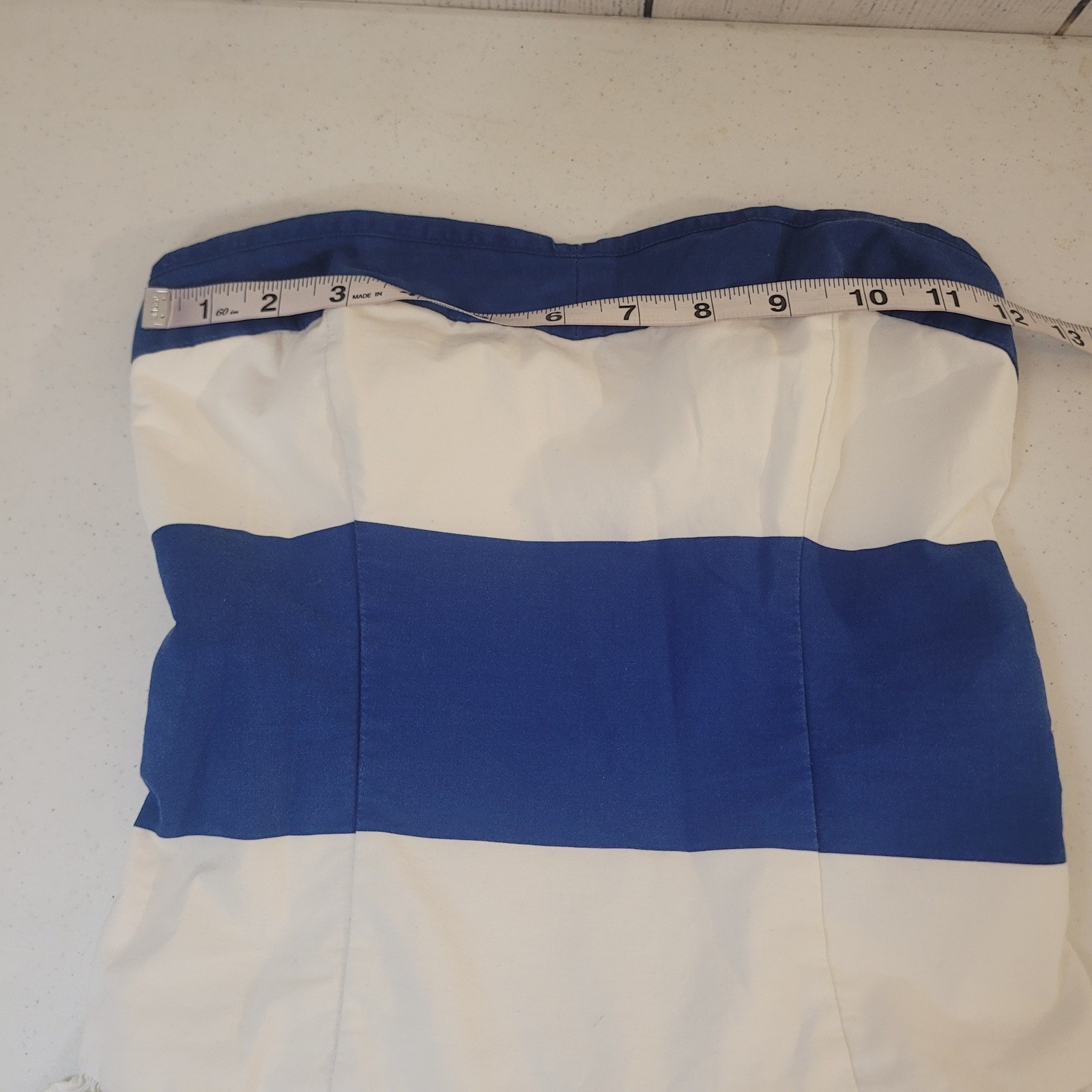Abercrombie & Fitch Medium Striped Strapless Mini Dress Blue White Smocked