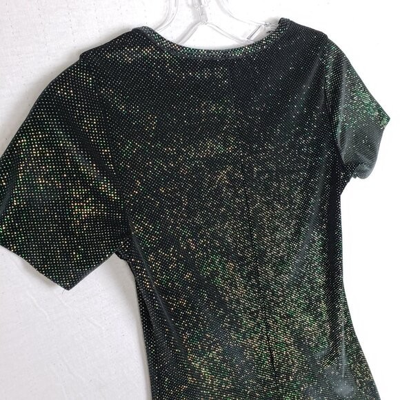 REFORMATION Glitter Mini Dress Shimmer Short Sleeve Fitted size XS Stretch