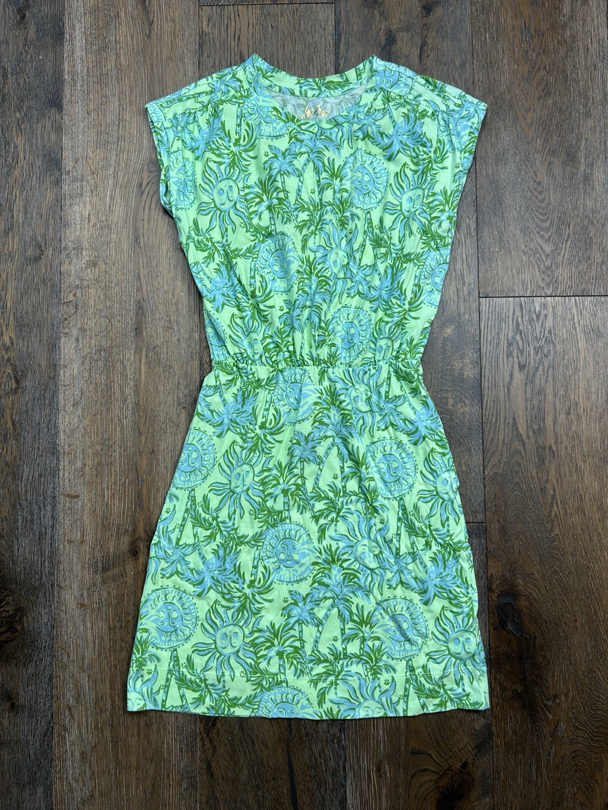 Lilly Pulitzer Melli Dress Lime green/Blue XXS