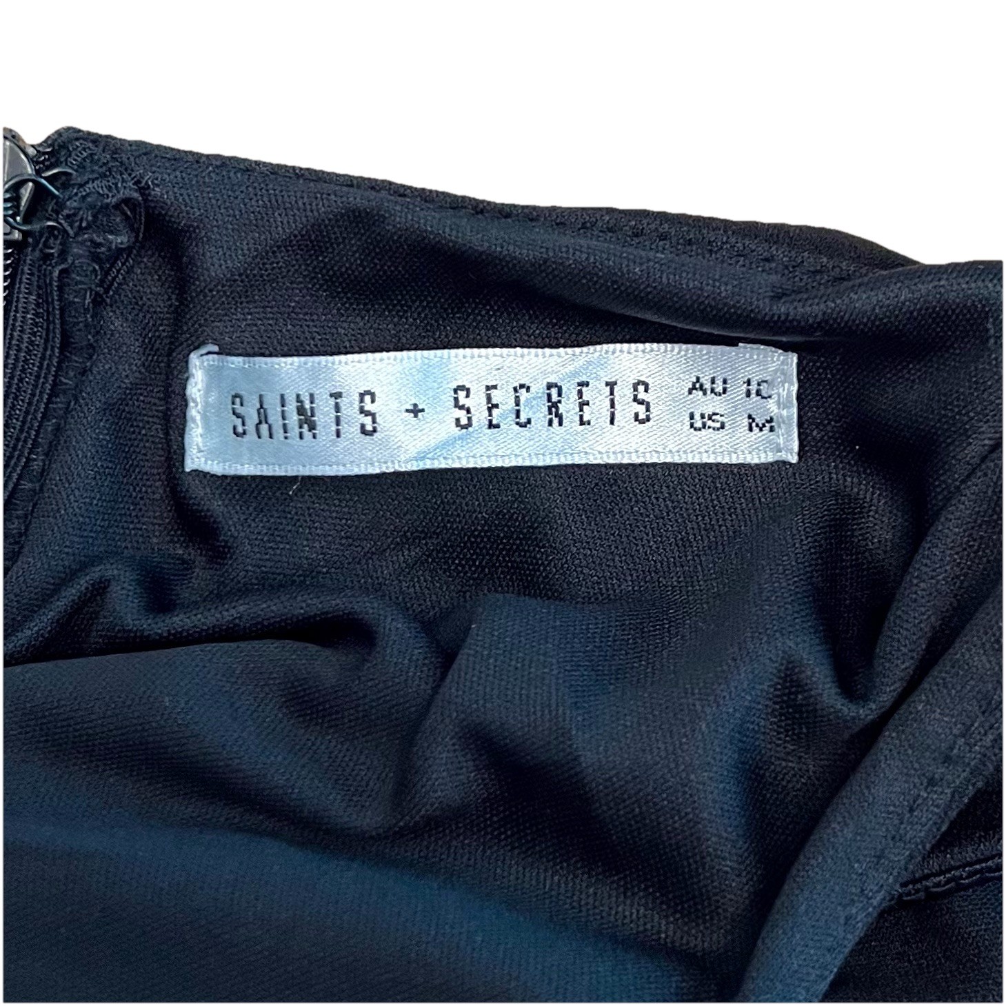 Saints + Secrets Black Asymmetrical One Shoulder Bow Cocktail Dress Size M