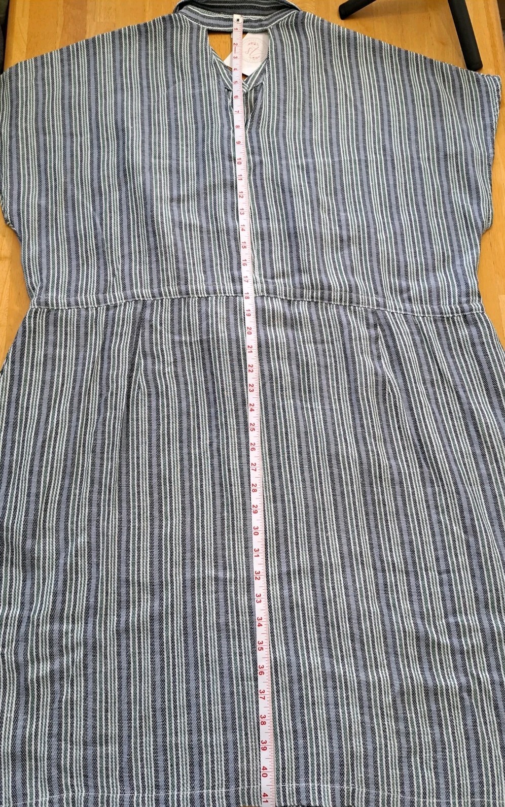 Davi & Dani Striped Linen Blend Dress Size 2XL NWT Blue Green Gray White