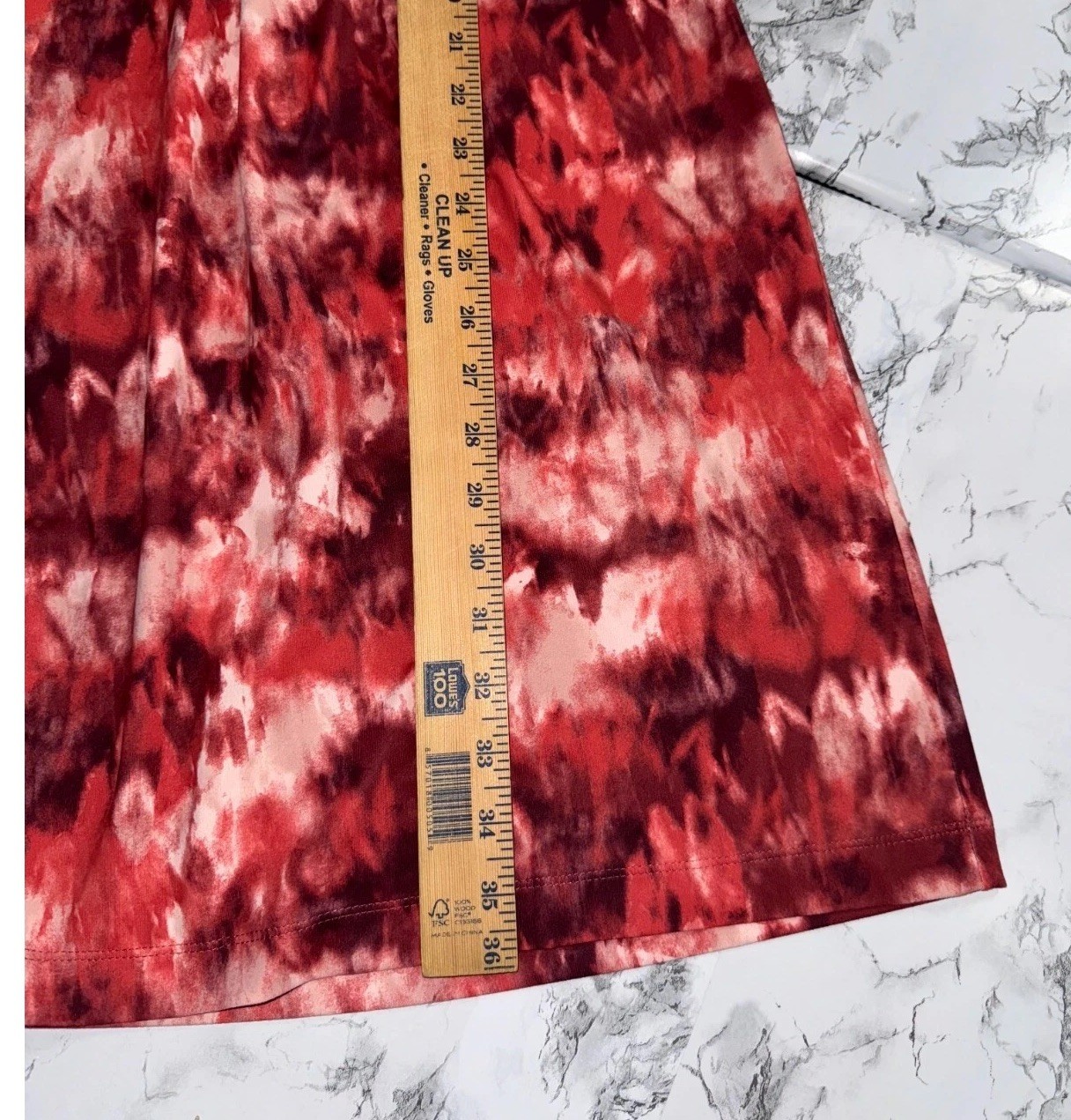 Eddie Bauer Travex Aster Surplice Dress Red Tie Dye Knee Length Size Large