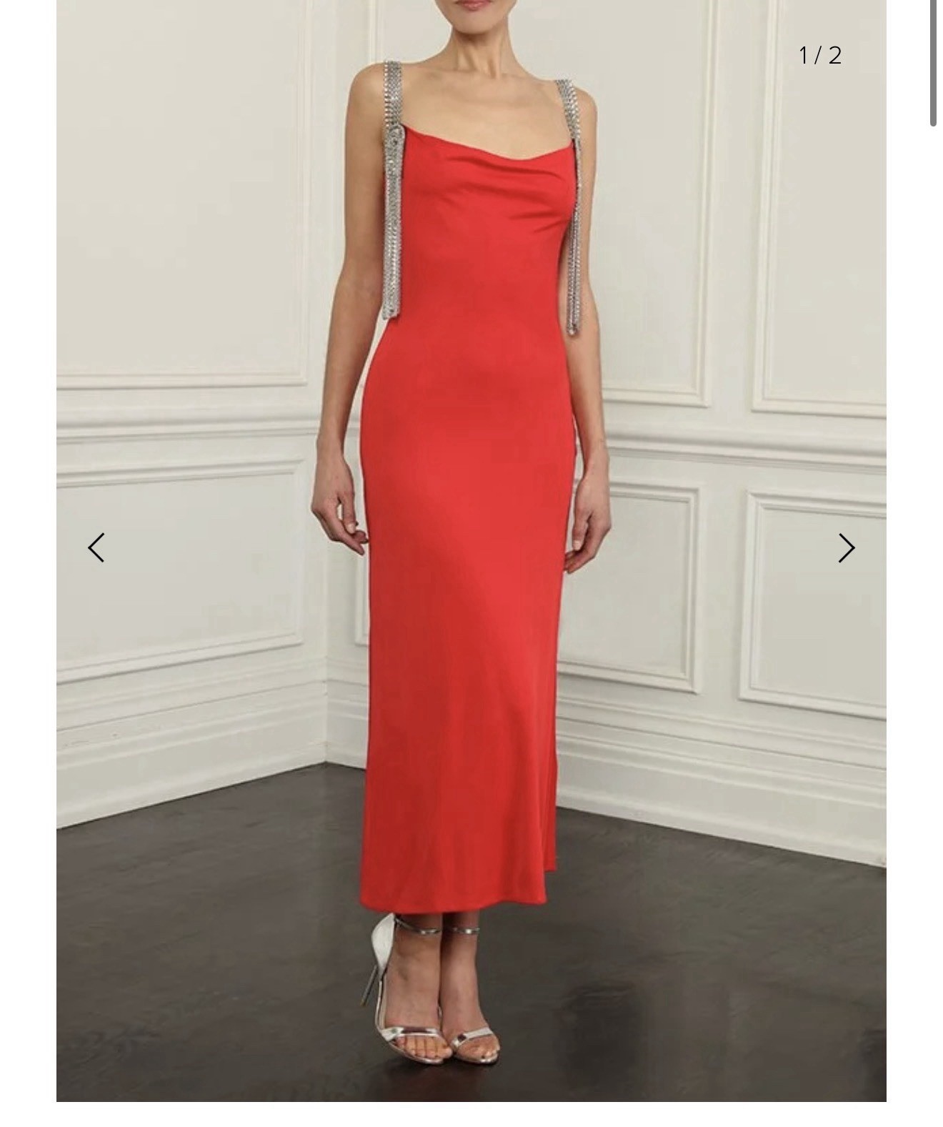 CHRISTOPHER KANEEmbellished Draped Satin-jersey Midi Dress In Red