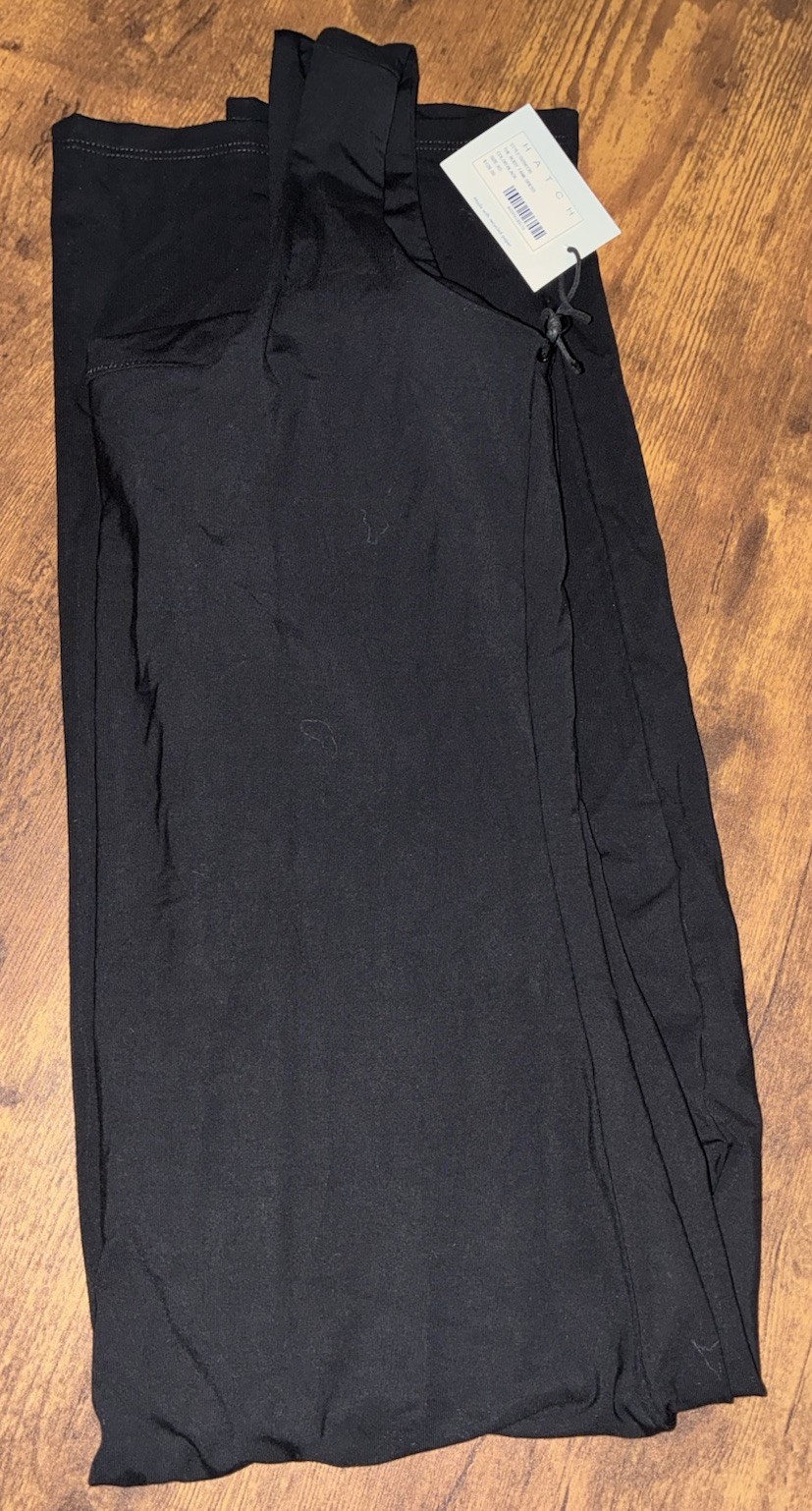Hatch Square Neck Sleeveless Bodycon Tank Midi Dress, Solid Black, XS