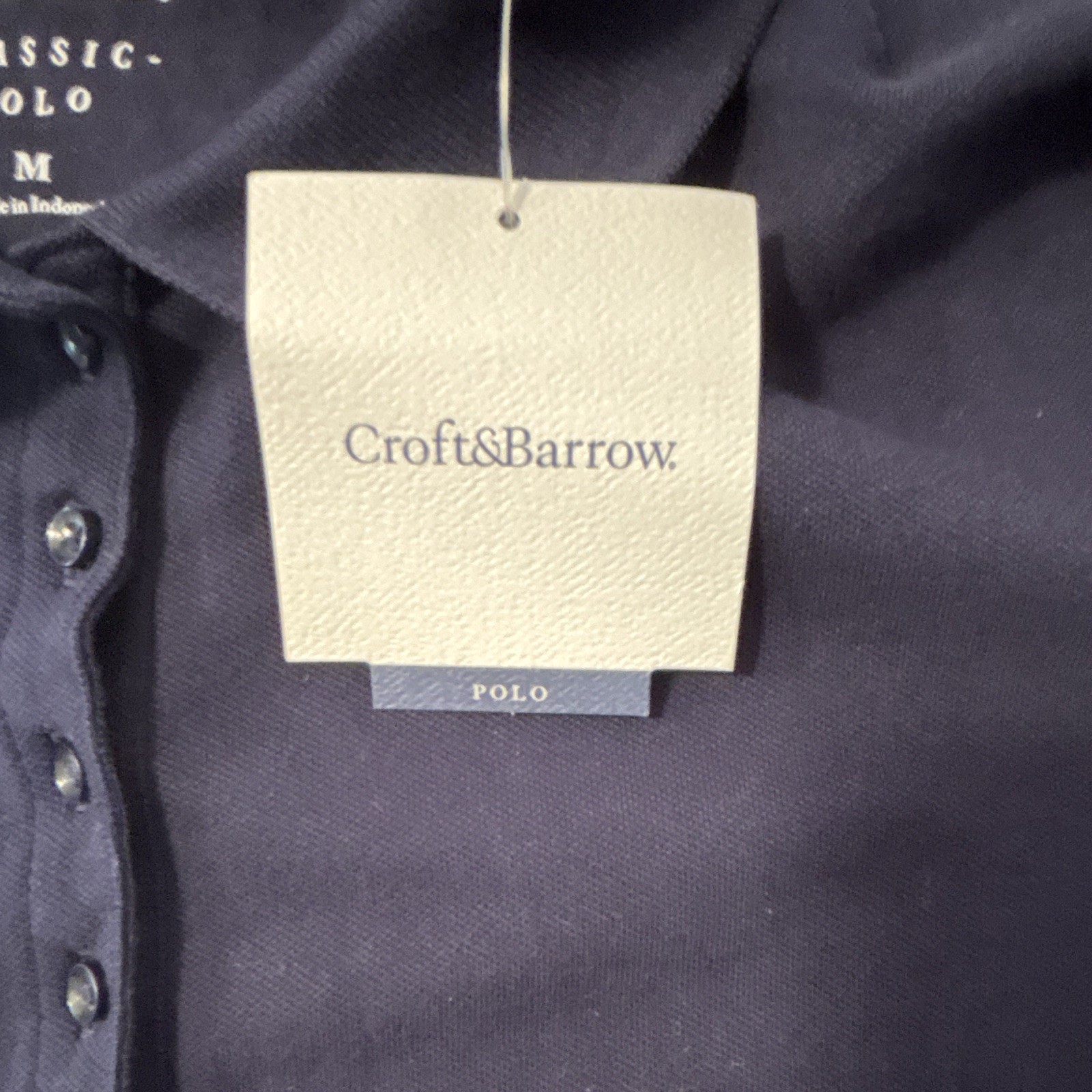 Croft & Barrow women Blue Solid Short Sleeve Collared Button Polo Shirt M