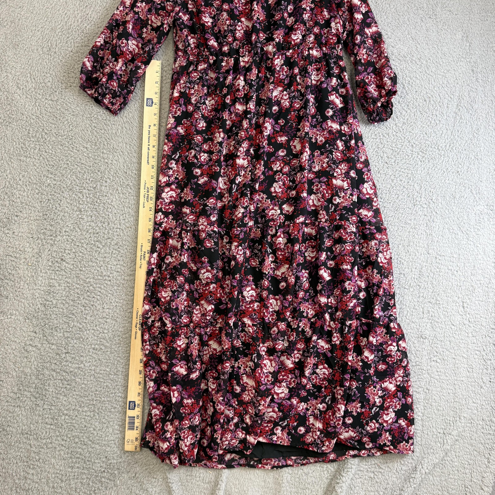 Isabel Maternity By Ingrid & Isabel Dress Womens Large Black Floral Maxi Chiffon