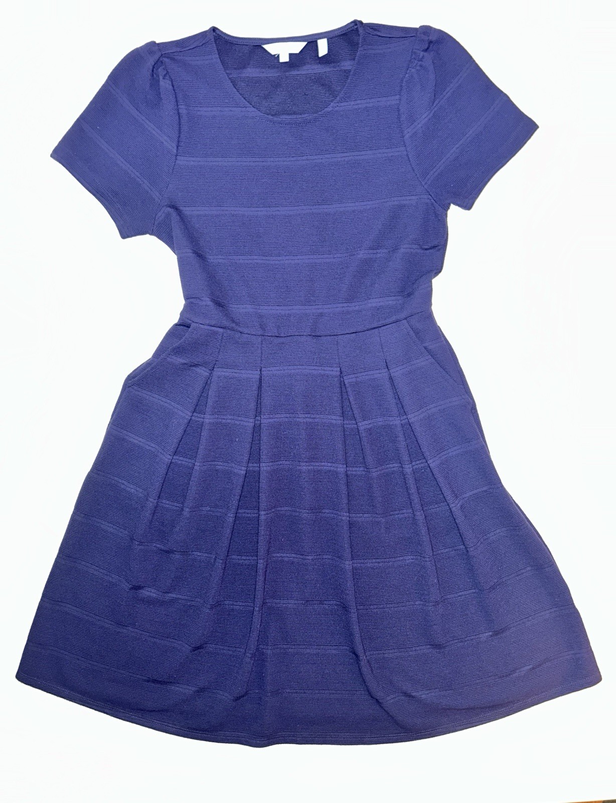 Draper James RSVP Dress Size M Navy Blue Pullover Pleated Pockets Holiday SOFT!