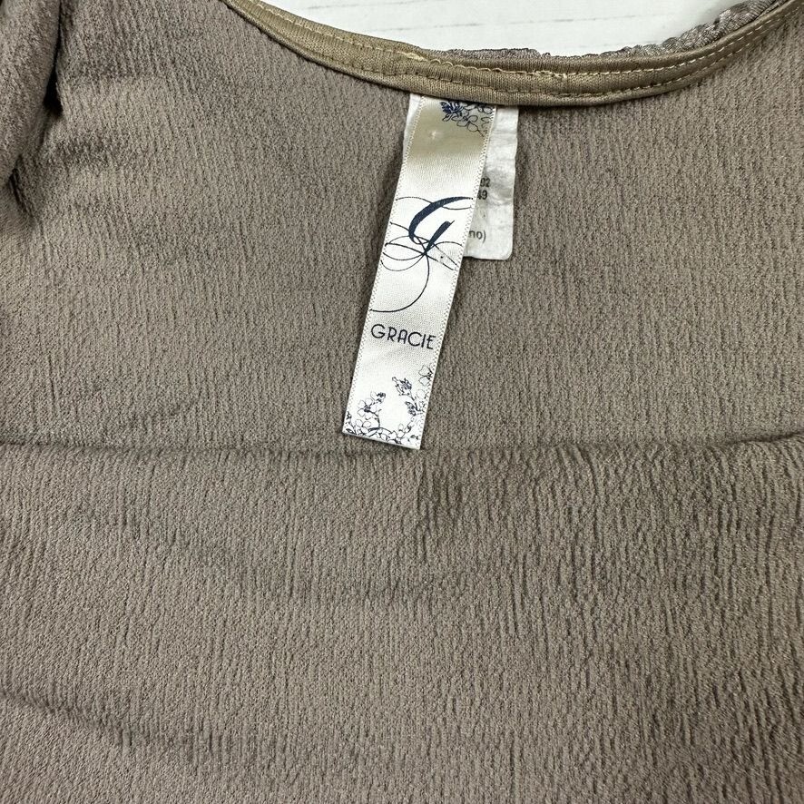 Gracie Womens Textured Taupe Sleeveless Dress Size (M)