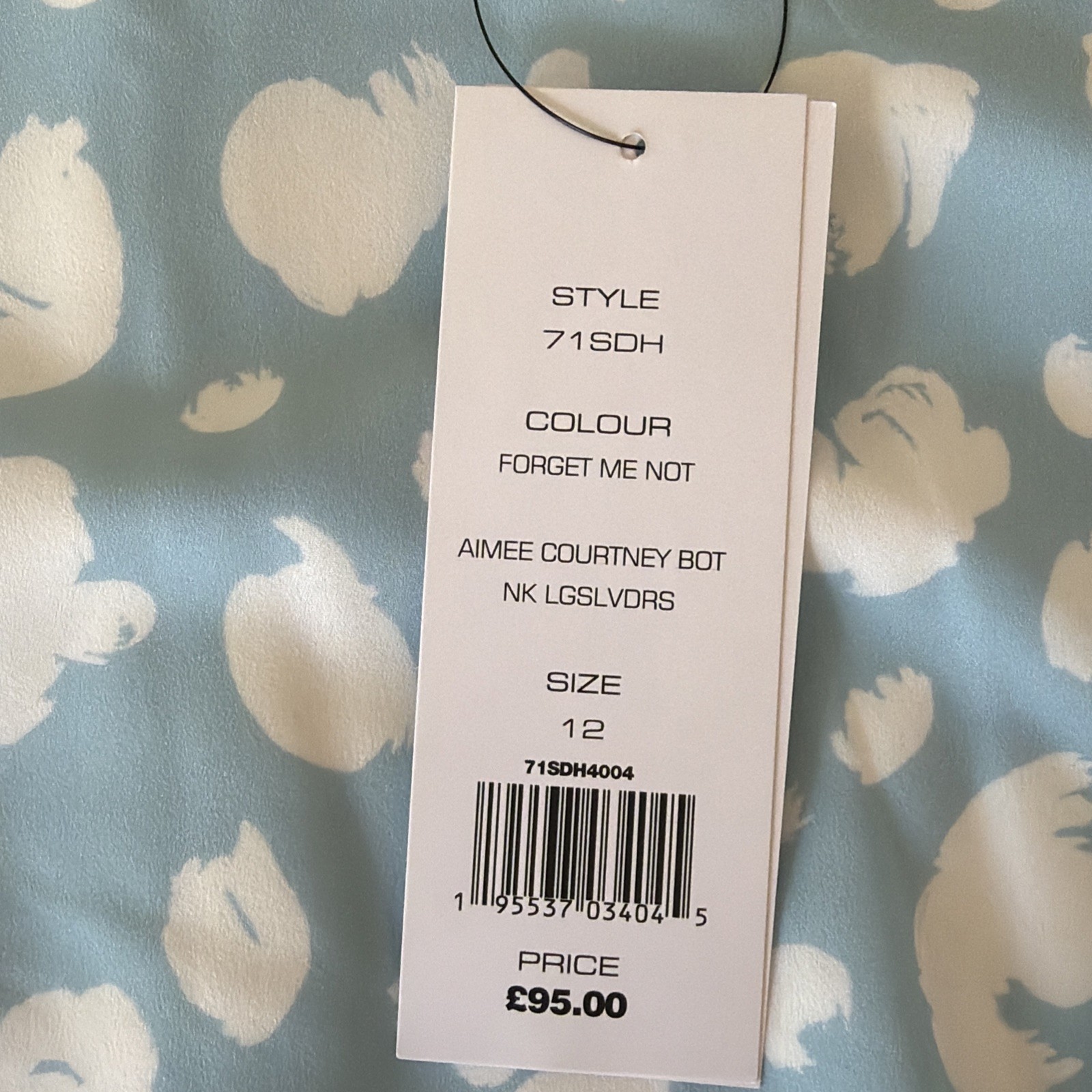 French Connection Forget Me Not Aimee Courtney Fully Lined Cloud Dress Size 12