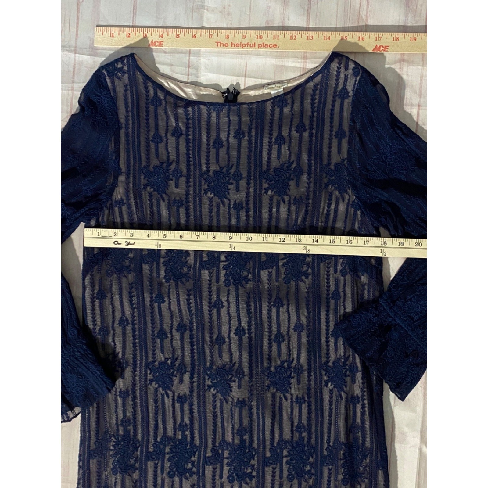 Sundance Catalog Emma Graceful Dress women’s Medium Blue whitchy whimisgoth