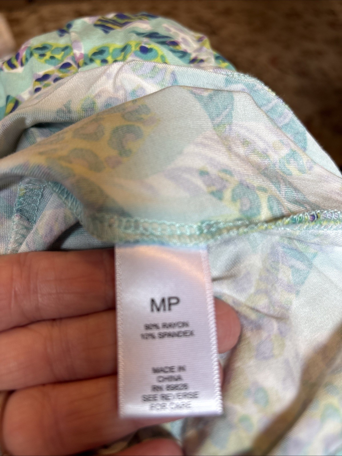 Logo by Lori Goldstein Midi Dress Mint Green Multi Size M Petite
