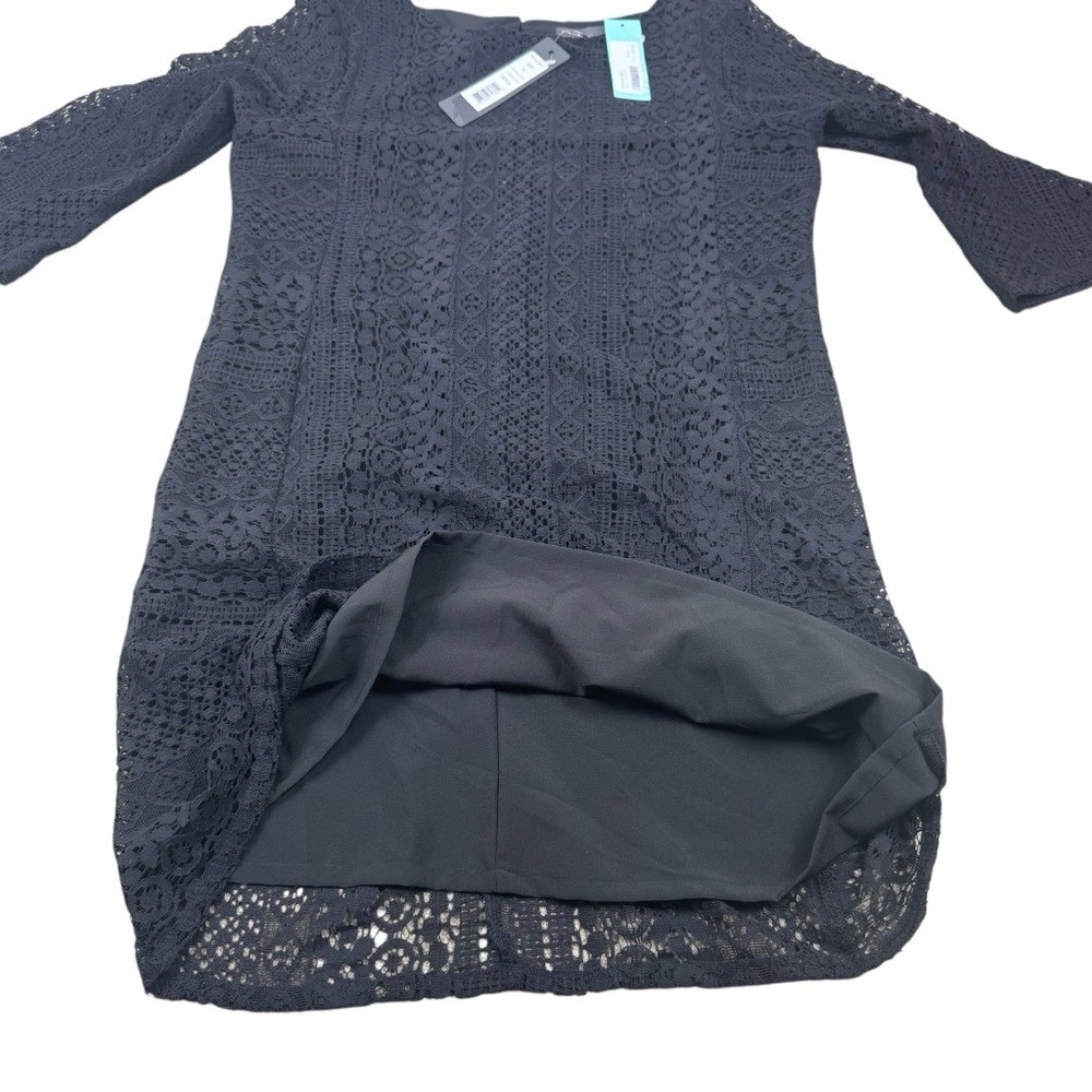 NWT Michael Stars Kaylay Lace Panel Black Dress Size Large