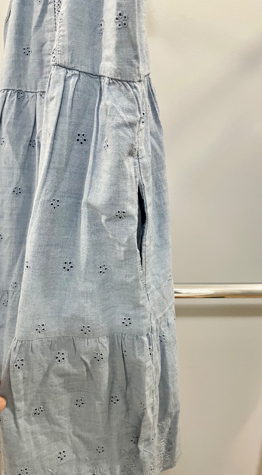 Levi’s Blue Chambray Cora Eyelet Embroidered Babydoll Silhouette Size Small NWT