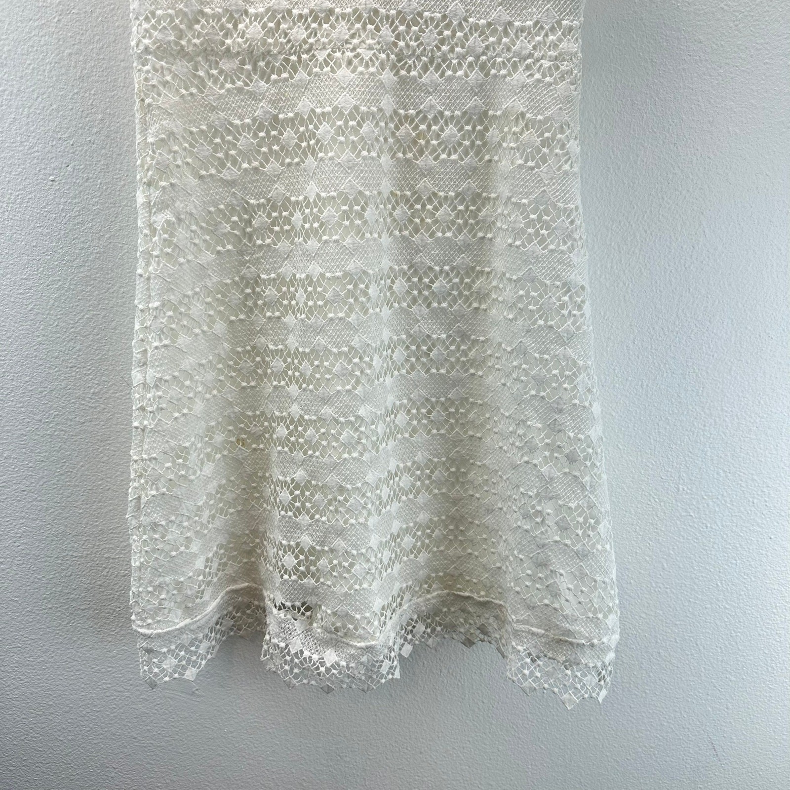 AmyLynn Flutter Sleeve White Lace Dress A-Line Small