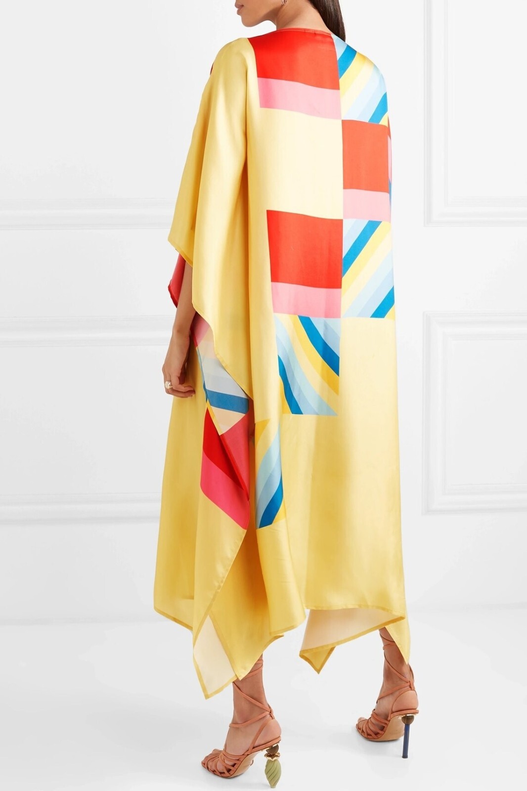Long Silk Kaftan For Women, Soft Satin Silk Kaftan, Evening Wear J5582