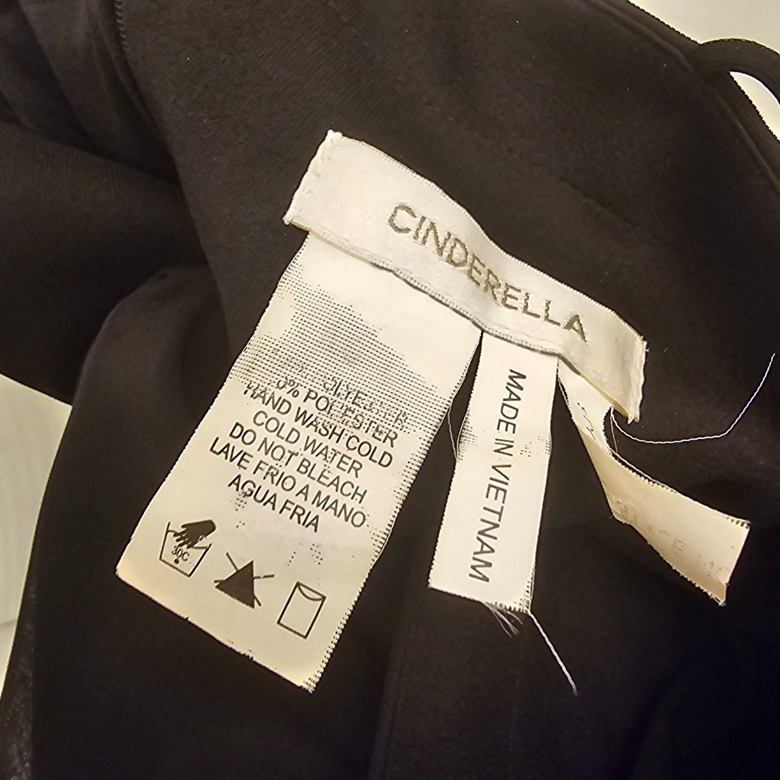 Cinderella Black Formal Gown Maxi Dress Rhinestone Empire Waist Spaghetti Strap