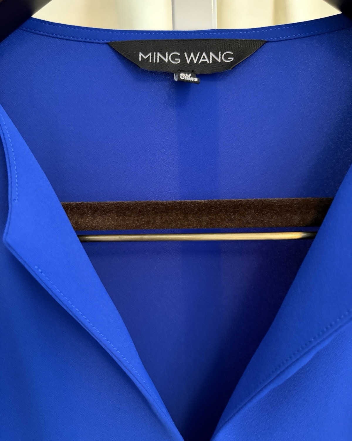 Ming Wang 2X Royal Blue Shift Dress Bell Sleeve Split Cuff 100% Polyester