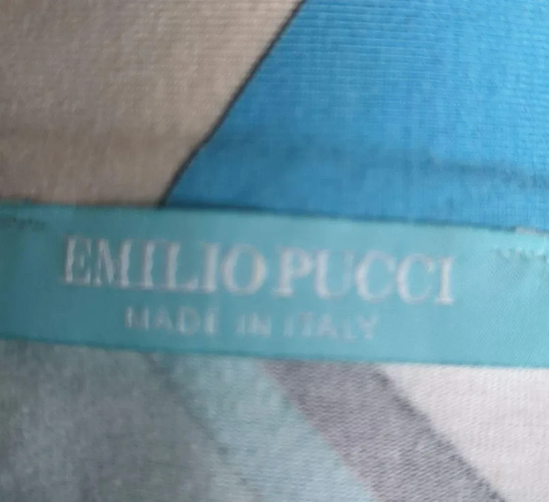 Emilio Pucci Stretch Skipper Tunic Short Dress Multicolor Blue Cotton US4 IT38