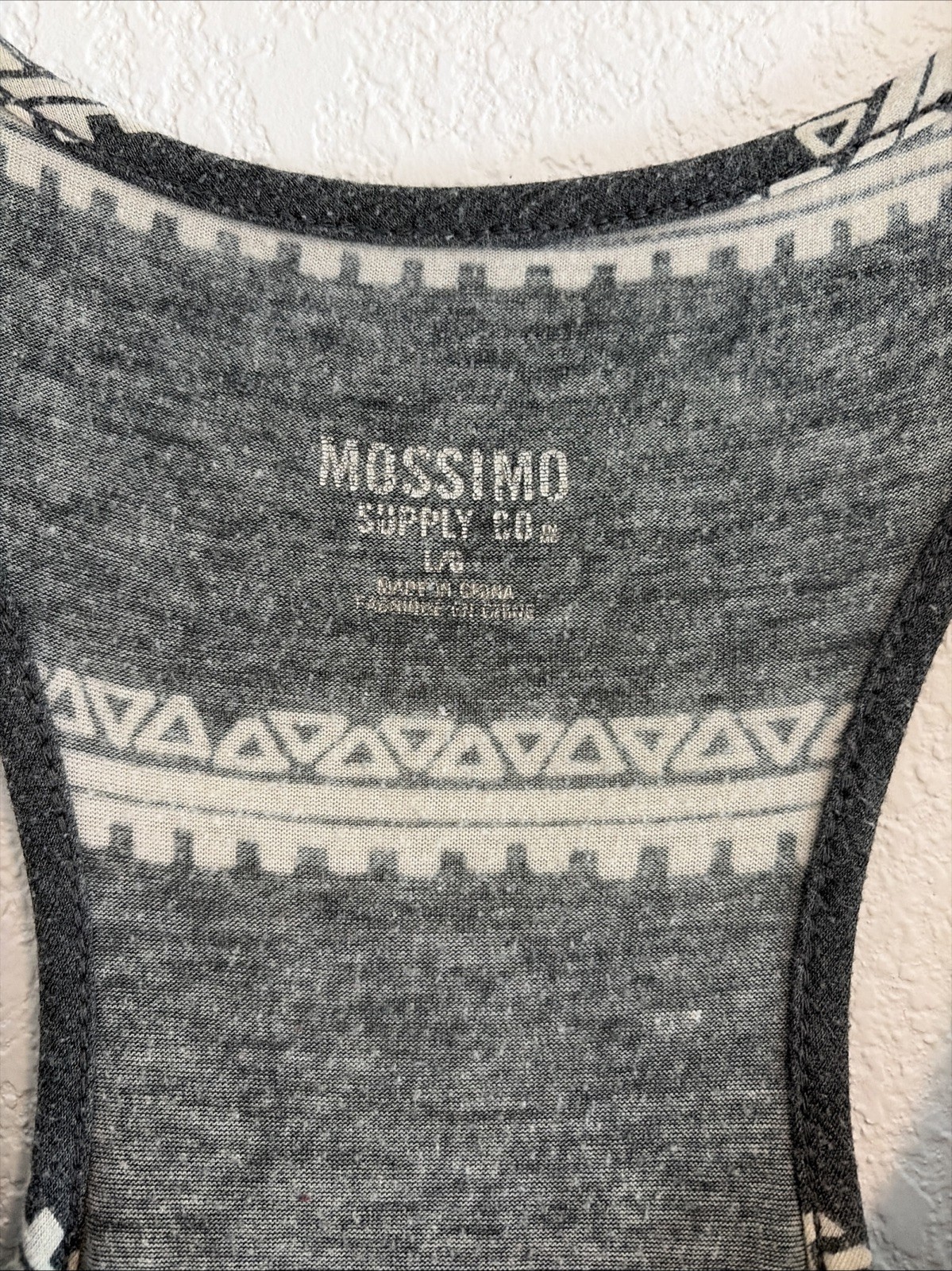 Mossimo Women’s Sleeveless Boho Maxi Dress Gray White Navajo Size Large