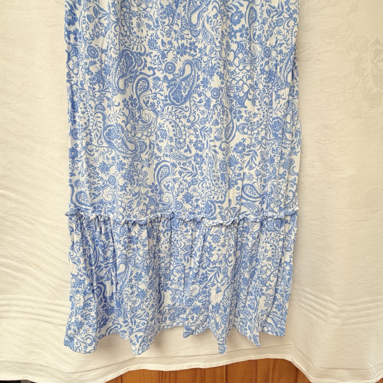 The General Good Blue Floral Maxi Dress Summer Cottagecore Beachy Boho Flowy