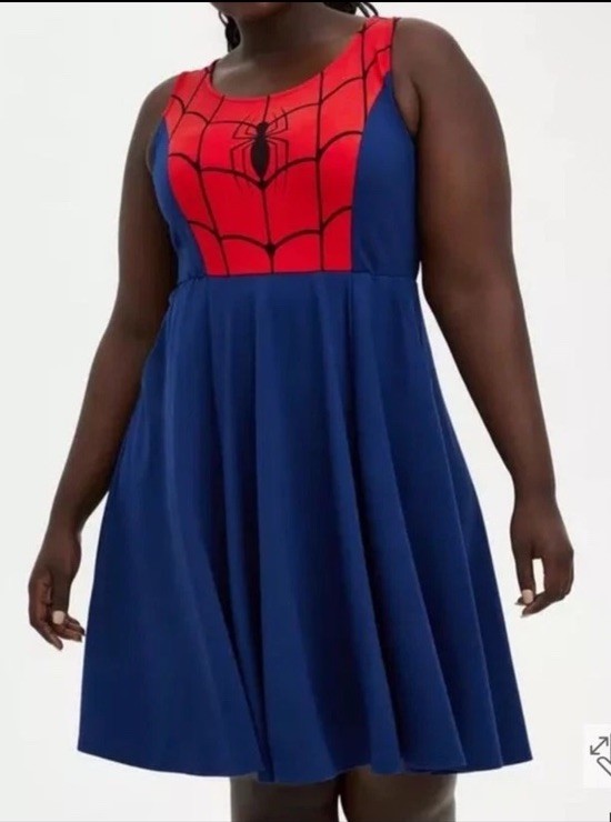 Torrid Plus Size 5 Marvel Comics Spiderman Cosplay Costume Skater Dress Pockets