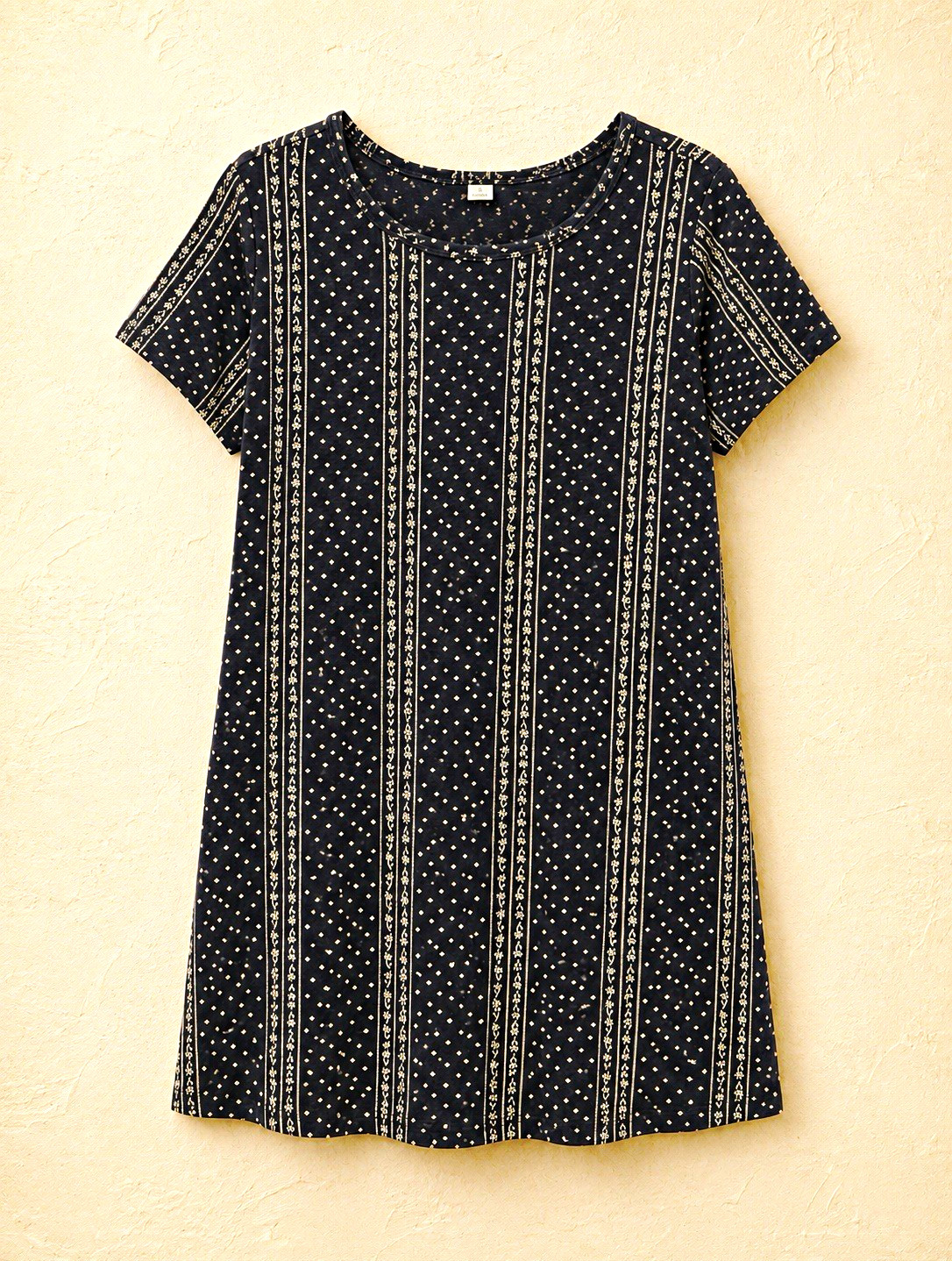 Old Navy Women’s Navy/White Dot T-Shirt Shift Dress Round Neck Short Sleeve L